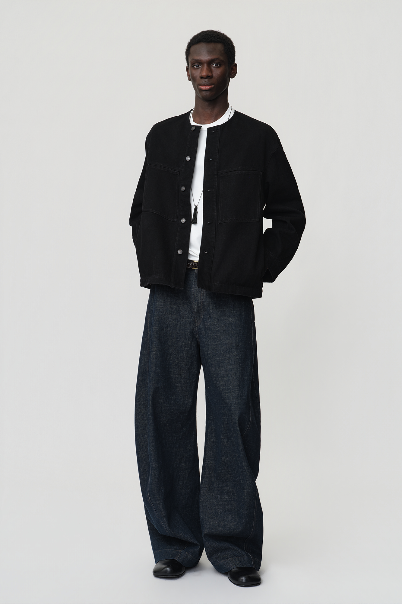 OPICLOTH Classic Indigo Curved-Leg Jeans, premium urban and streetwear designers apparel on PROJECTISR.com, DND4DES