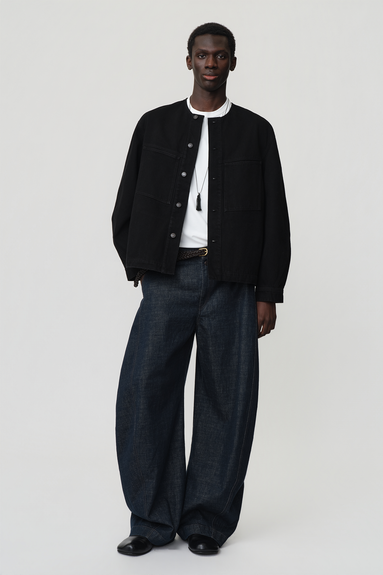 OPICLOTH Classic Indigo Curved-Leg Jeans, premium urban and streetwear designers apparel on PROJECTISR.com, DND4DES