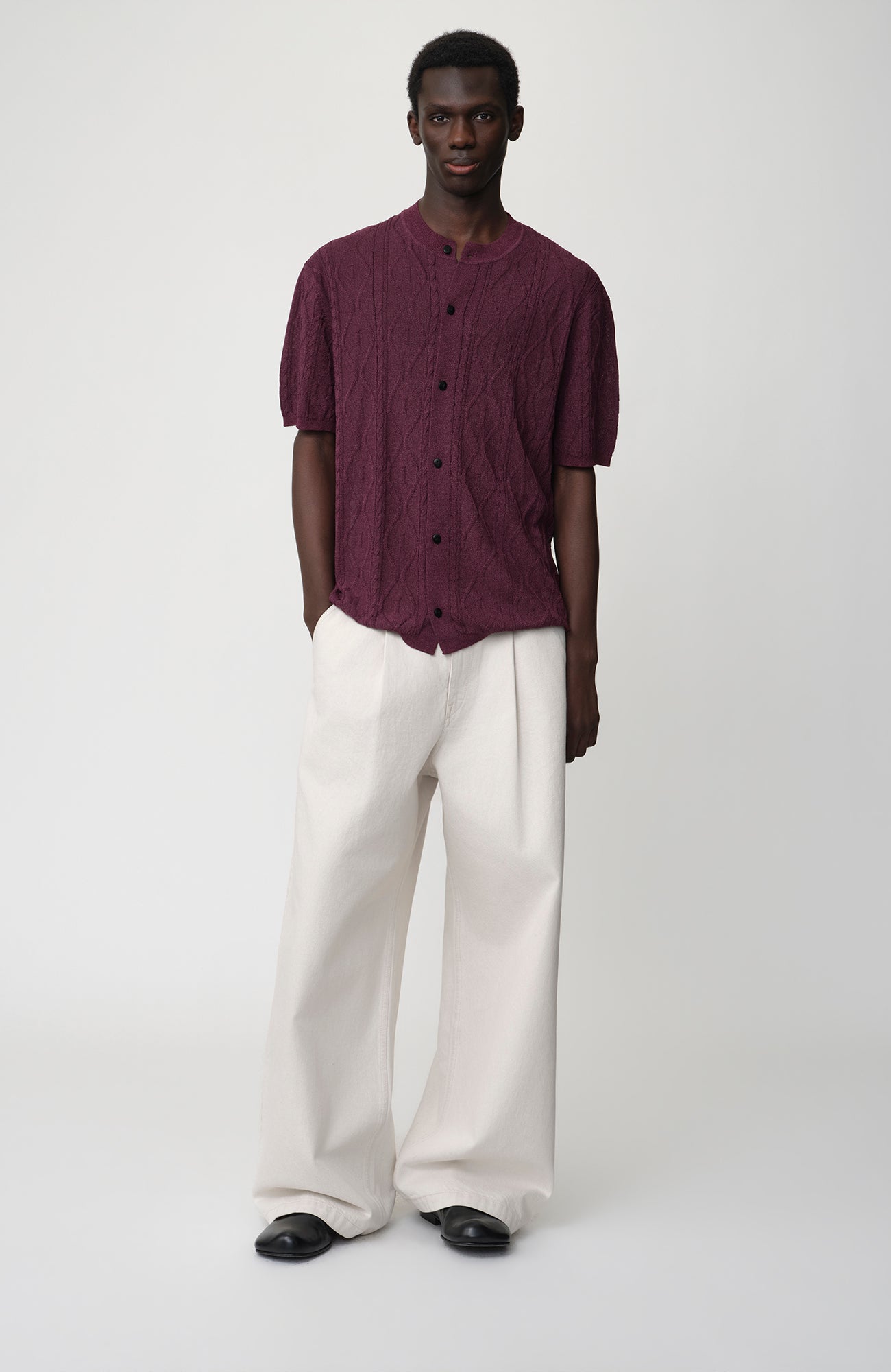 OPICLOTH Pleated Wide-Leg Jeans, premium urban and streetwear designers apparel on PROJECTISR.com, OPICLOTH