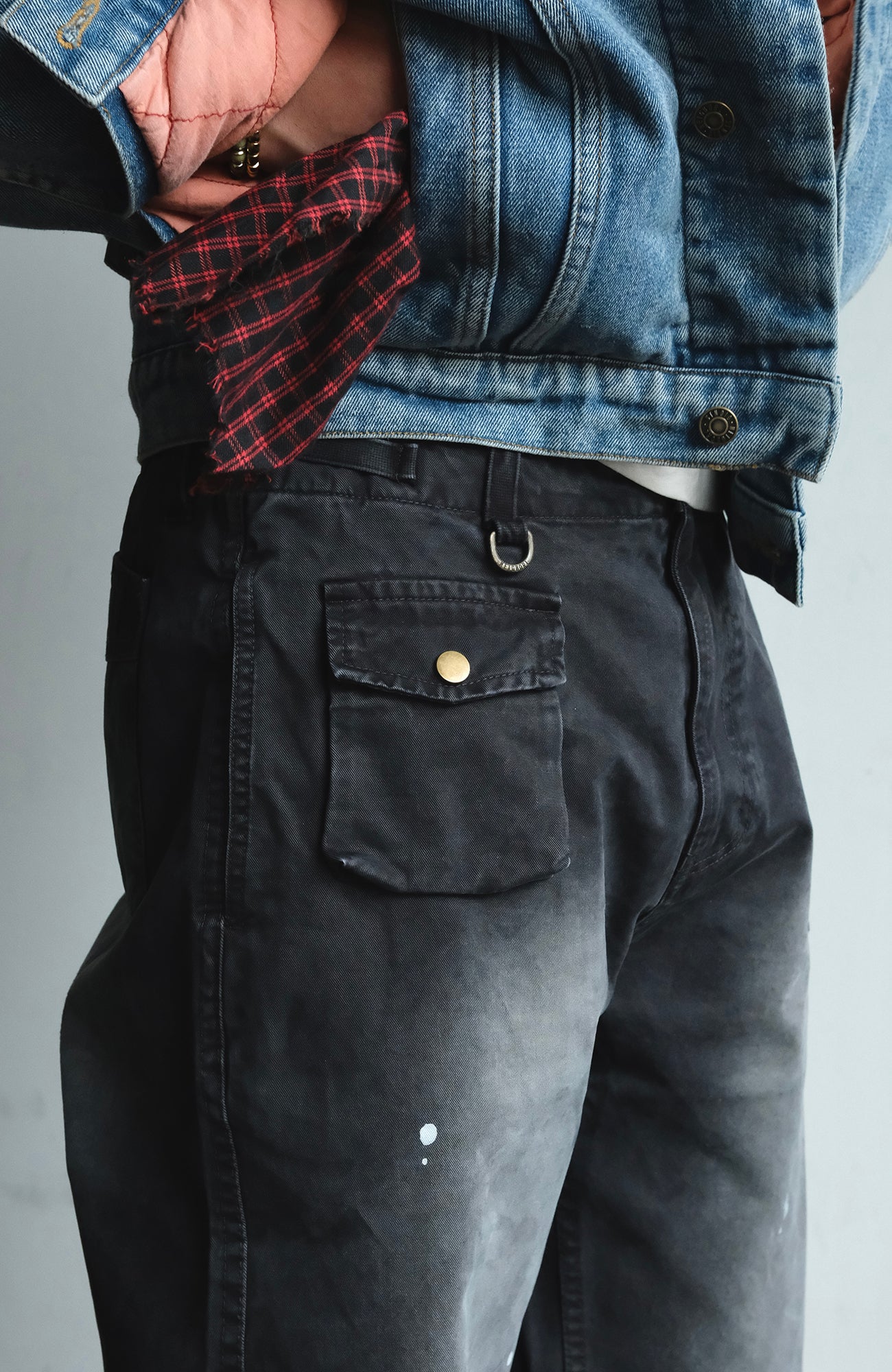 NEIGBORL Washed Paint Splatter Cargo Pants, premium urban and streetwear designers apparel on PROJECTISR.com, NEIGBORL