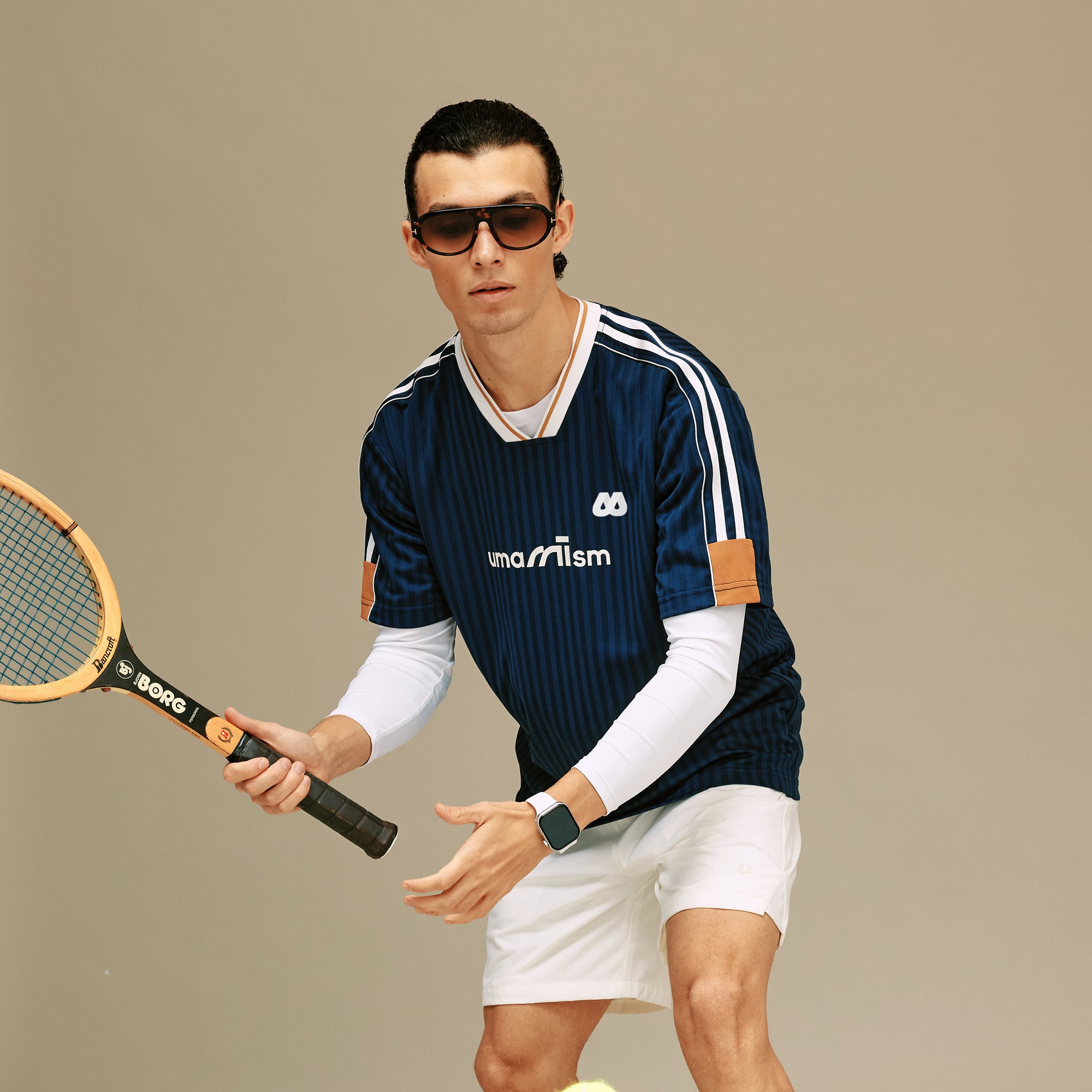 UMAMIISM Jacquard Stripe V-Neck Jersey Tee, premium urban and streetwear designers apparel on PROJECTISR.com, UMAMIISM