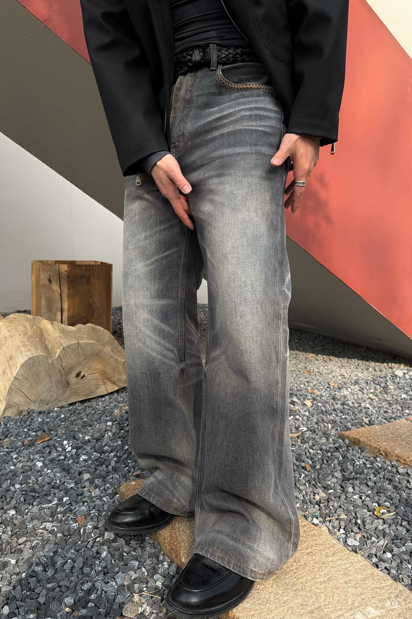 CATSSTAC Classic Whiskering Washed Jeans, premium urban and streetwear designers apparel on PROJECTISR.com, CATSSTAC