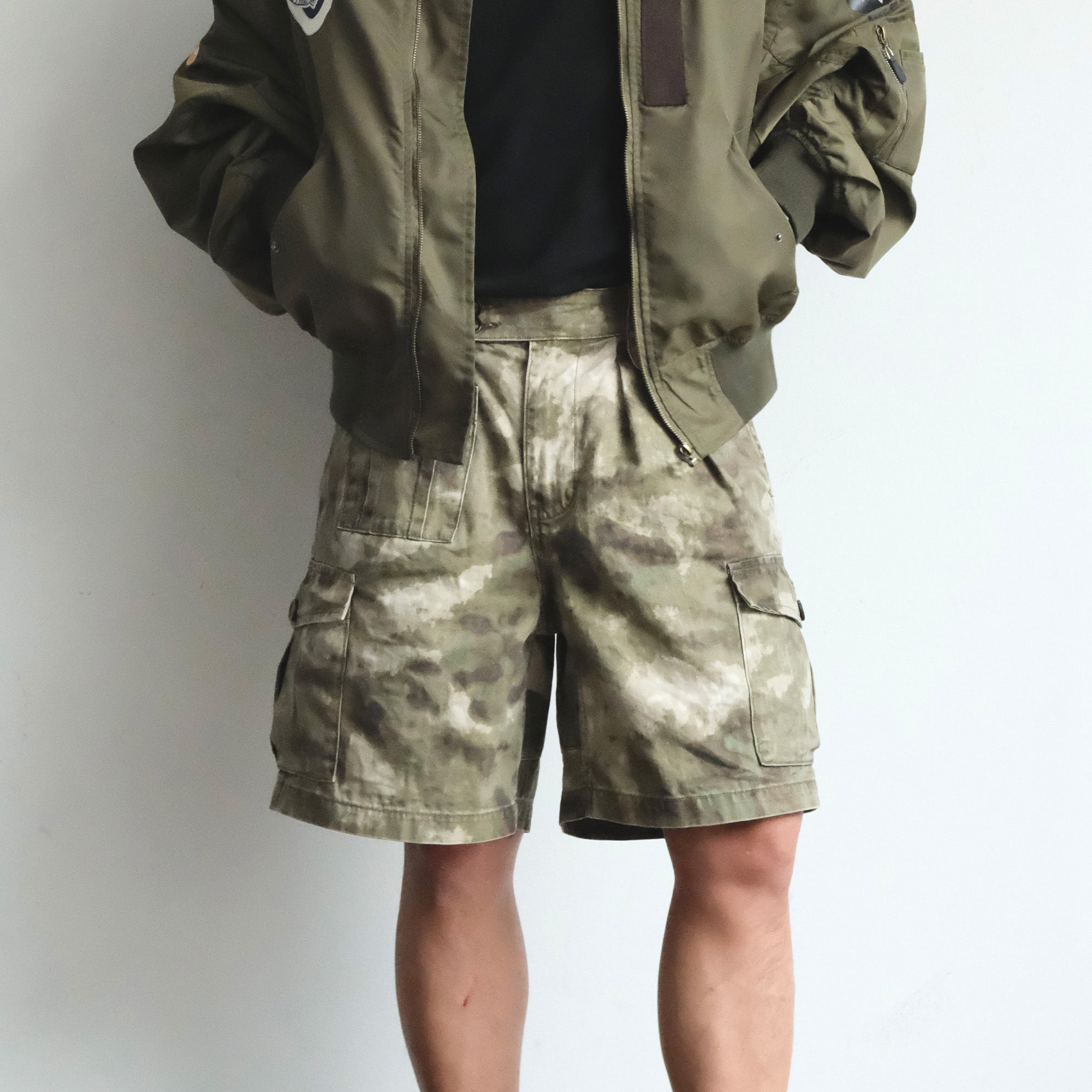 NEIGBORL Retro Washed Camo Cargo Shorts, premium urban and streetwear designers apparel on PROJECTISR.com, NEIGBORL