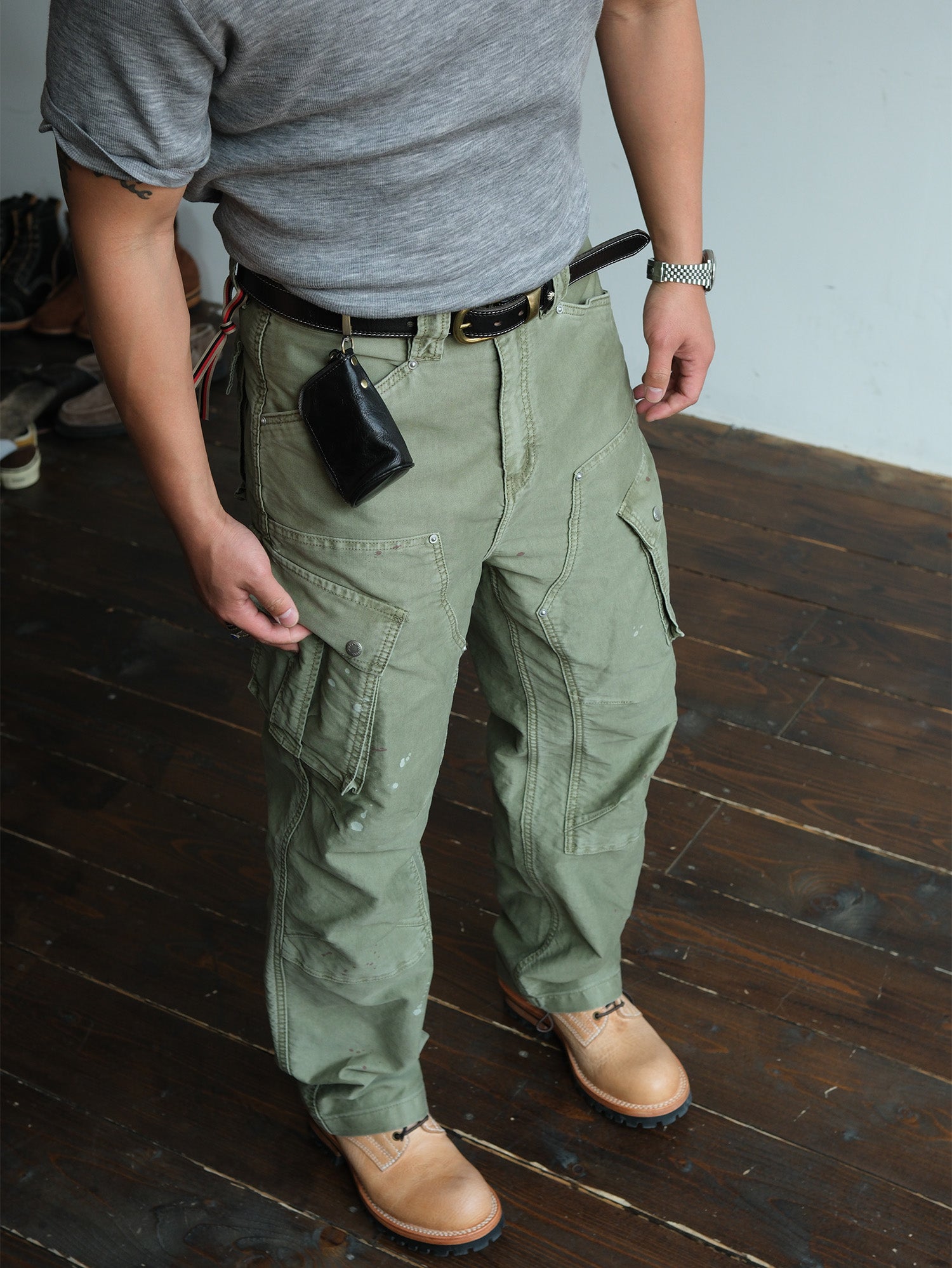 NEIGBORL Retro Washed Multi-Pocket Cargo Pants, premium urban and streetwear designers apparel on PROJECTISR.com, NEIGBORL