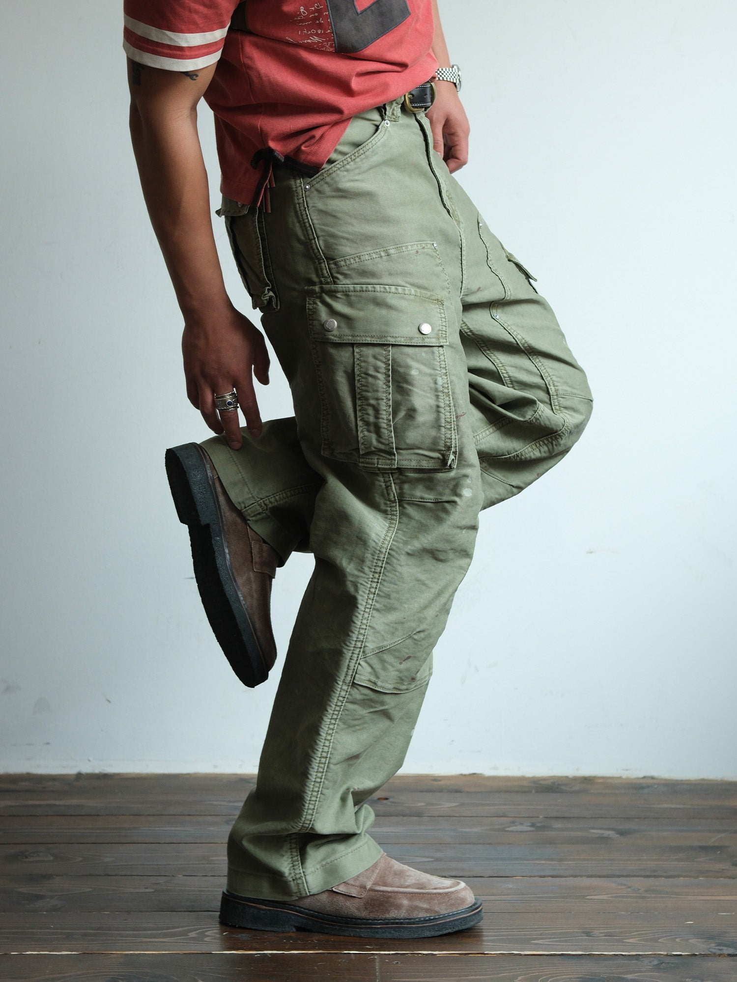 NEIGBORL Retro Washed Multi-Pocket Cargo Pants, premium urban and streetwear designers apparel on PROJECTISR.com, NEIGBORL