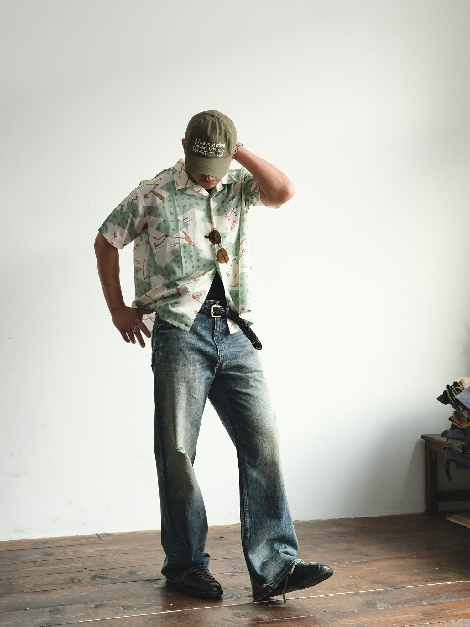 NEIGBORL Washed Distressed Flared Jeans, premium urban and streetwear designers apparel on PROJECTISR.com, NEIGBORL