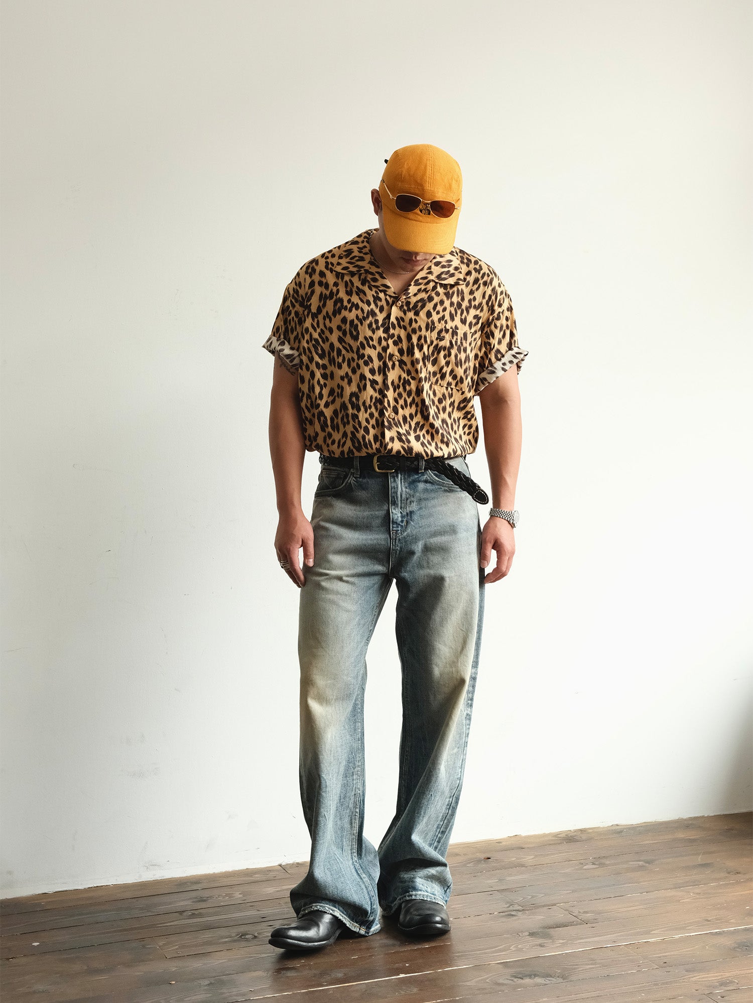 NEIGBORL Washed Distressed Straight-Leg Jeans, premium urban and streetwear designers apparel on PROJECTISR.com, NEIGBORL