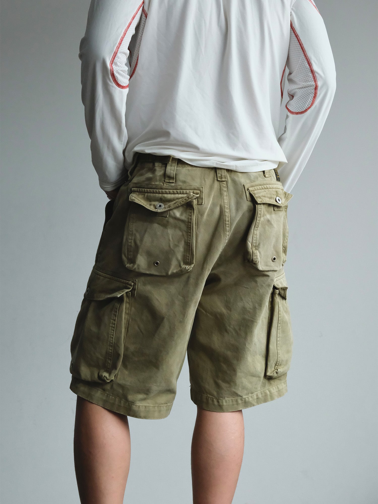 NEIGBORL Washed Sulfur-Dyed Multi-Pocket Cargo Shorts, premium urban and streetwear designers apparel on PROJECTISR.com, NEIGBORL