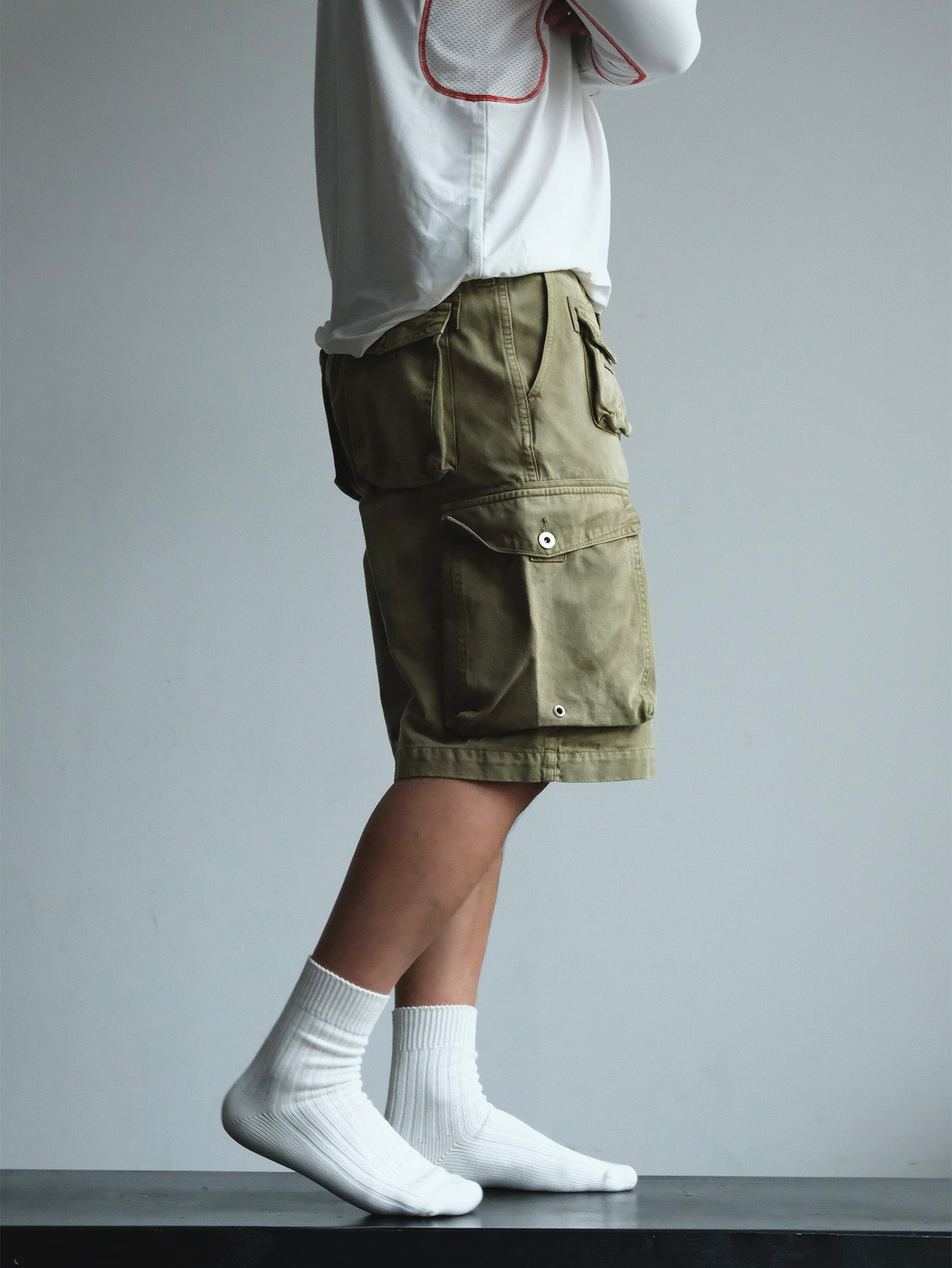 NEIGBORL Washed Sulfur-Dyed Multi-Pocket Cargo Shorts, premium urban and streetwear designers apparel on PROJECTISR.com, NEIGBORL