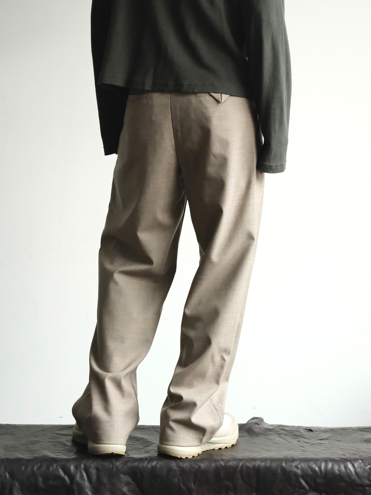 NEIGBORL Wool Double-Pleated Straight-Leg Trousers, premium urban and streetwear designers apparel on PROJECTISR.com, NEIGBORL
