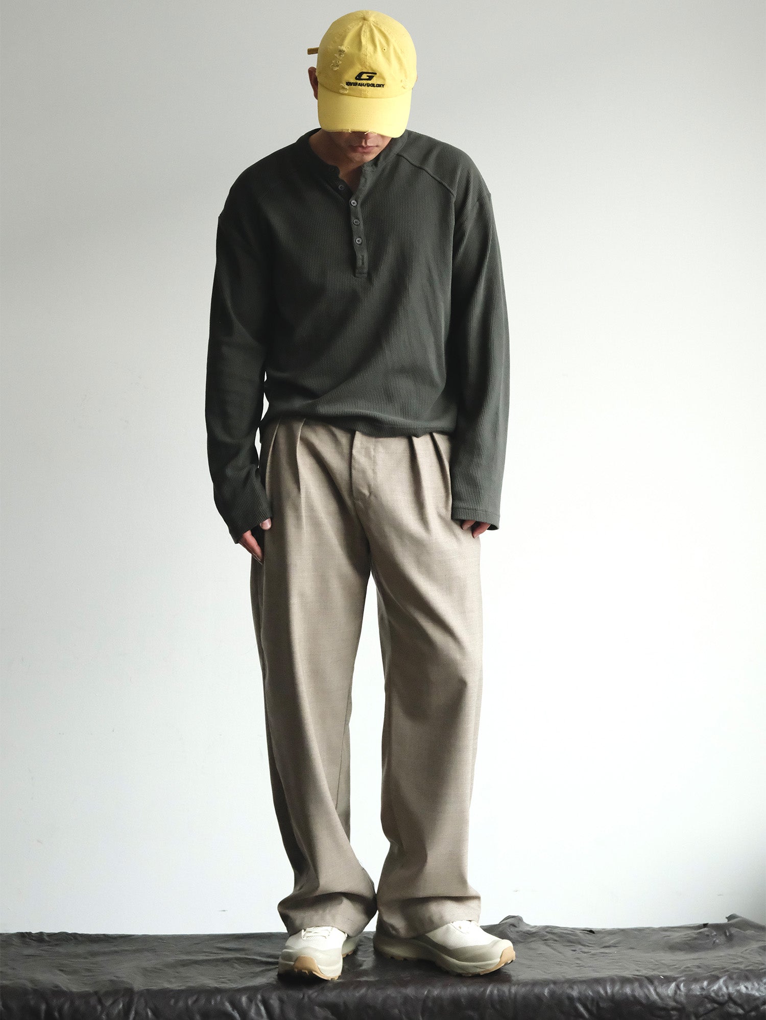 NEIGBORL Wool Double-Pleated Straight-Leg Trousers, premium urban and streetwear designers apparel on PROJECTISR.com, NEIGBORL