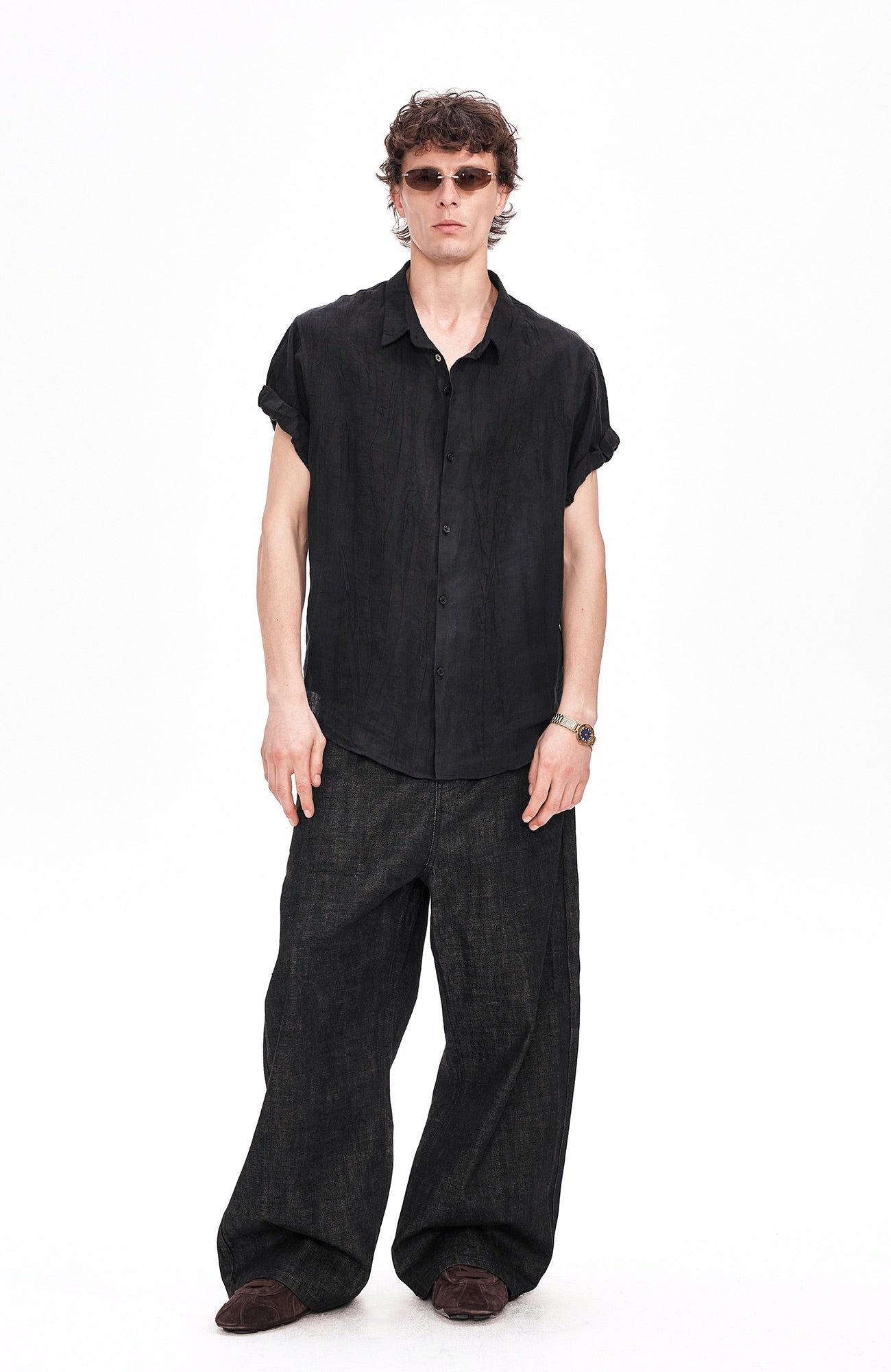 LABELROOM Rolled-Sleeve Linen Shirt, premium urban and streetwear designers apparel on PROJECTISR.com, LABELROOM