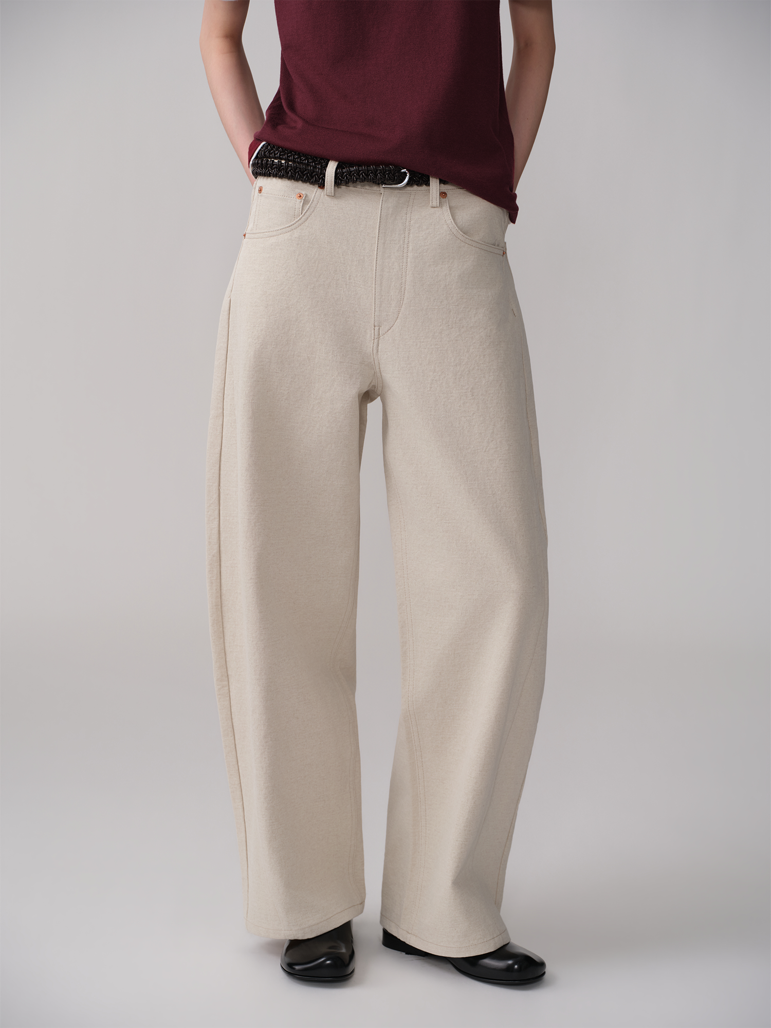OPICLOTH Paneled Wide-Leg Pants, premium urban and streetwear designers apparel on PROJECTISR.com, OPICLOTH