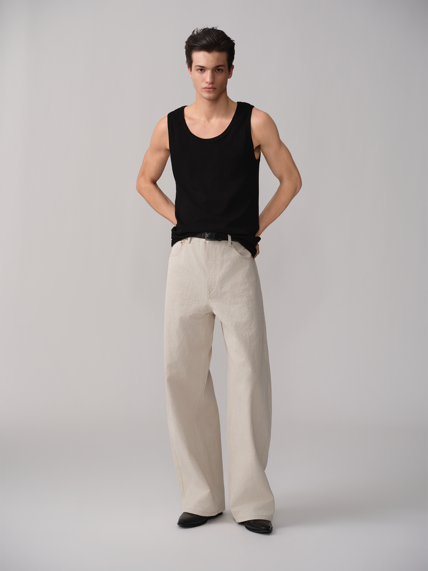 OPICLOTH Paneled Wide-Leg Pants, premium urban and streetwear designers apparel on PROJECTISR.com, OPICLOTH