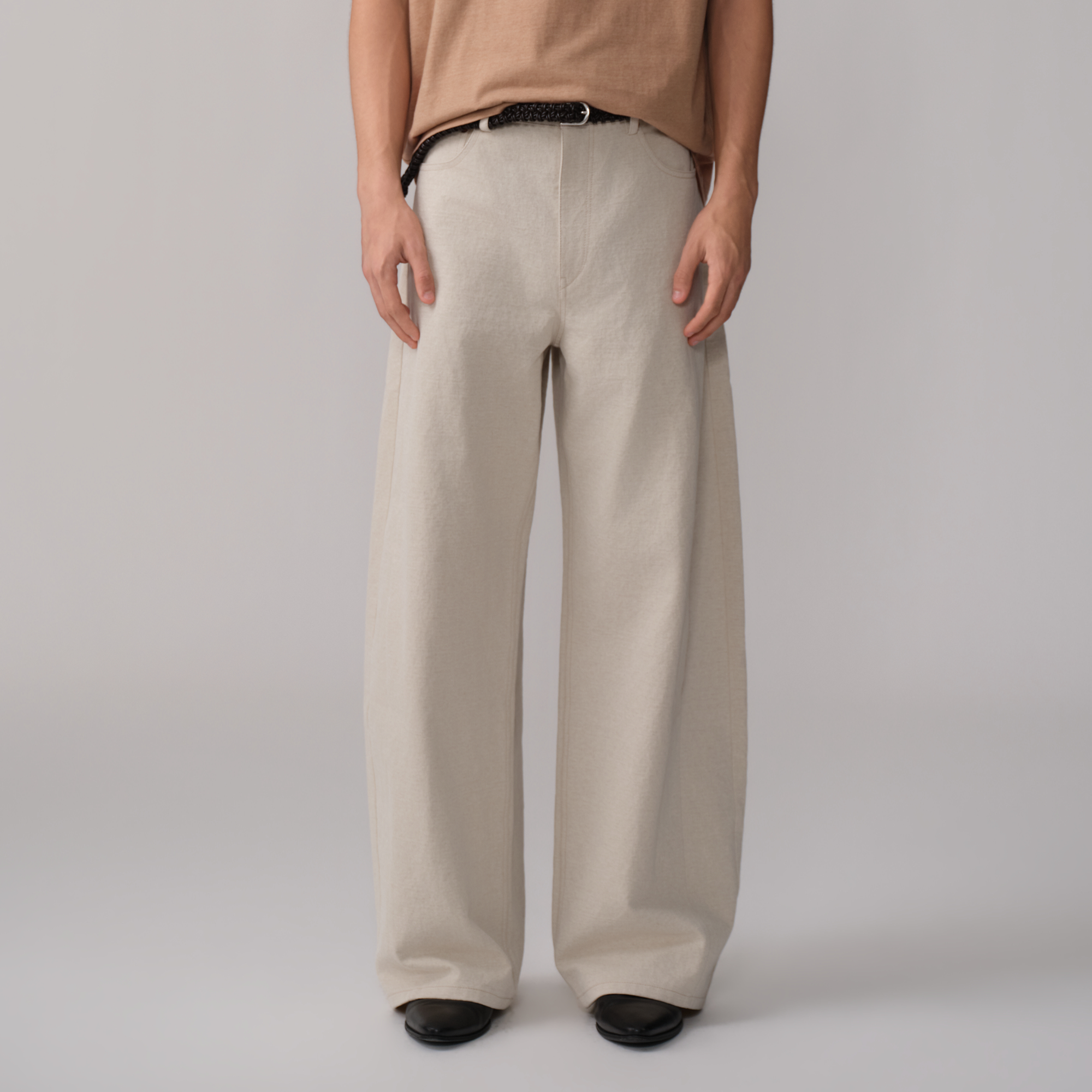OPICLOTH Paneled Wide-Leg Pants, premium urban and streetwear designers apparel on PROJECTISR.com, OPICLOTH