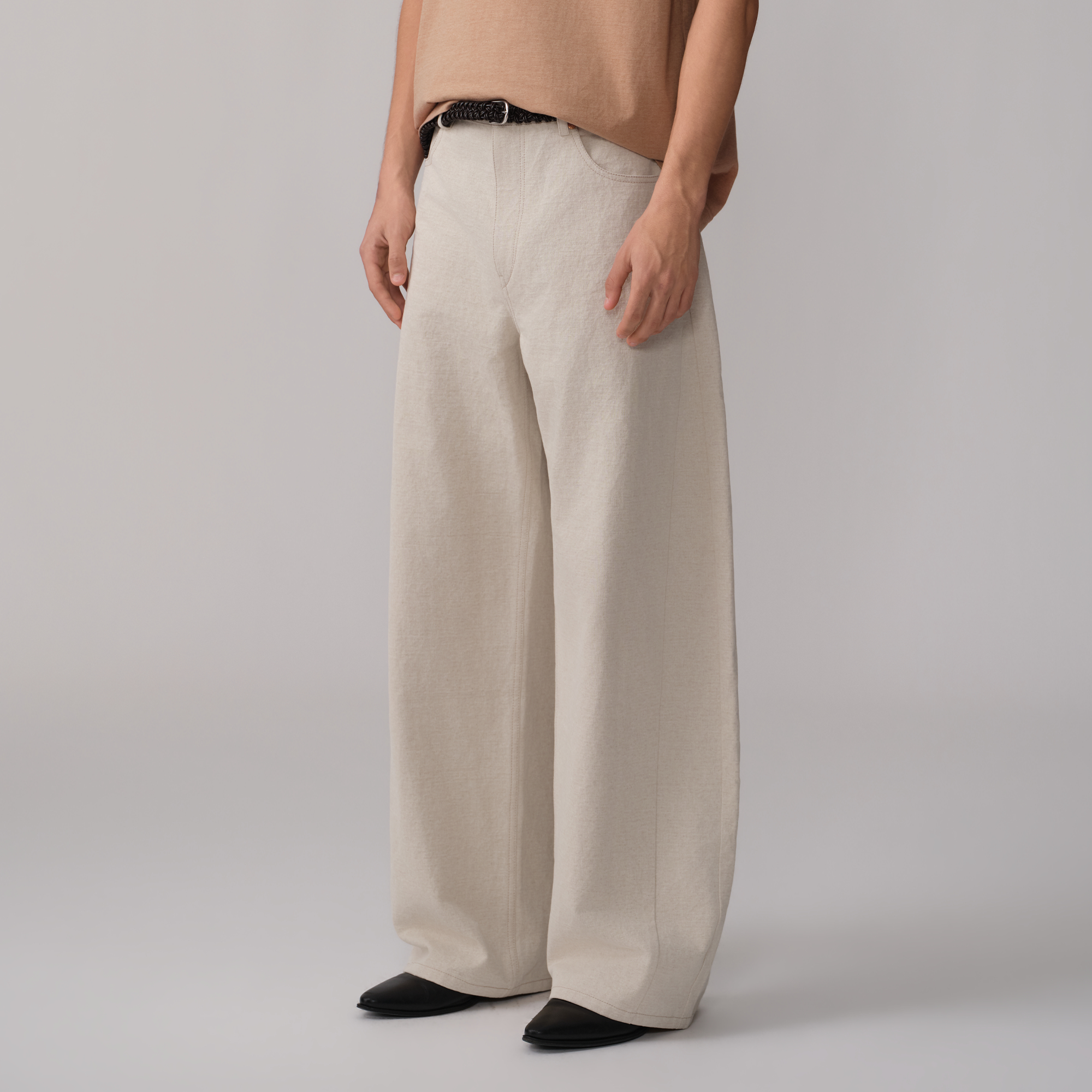 OPICLOTH Paneled Wide-Leg Pants, premium urban and streetwear designers apparel on PROJECTISR.com, OPICLOTH