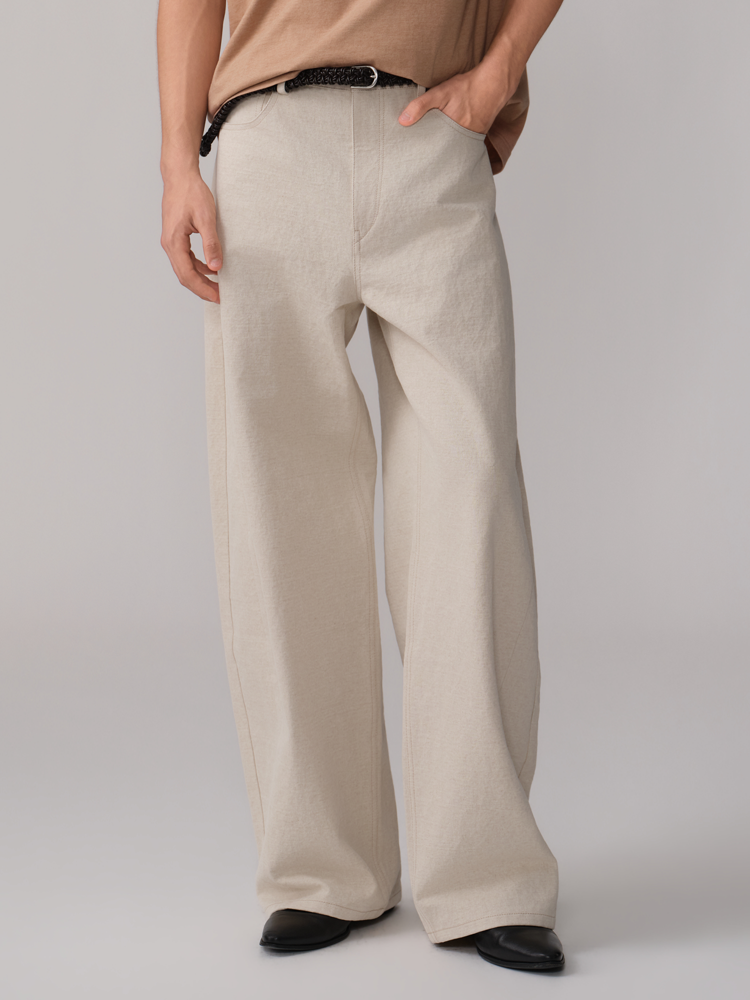 OPICLOTH Paneled Wide-Leg Pants, premium urban and streetwear designers apparel on PROJECTISR.com, OPICLOTH