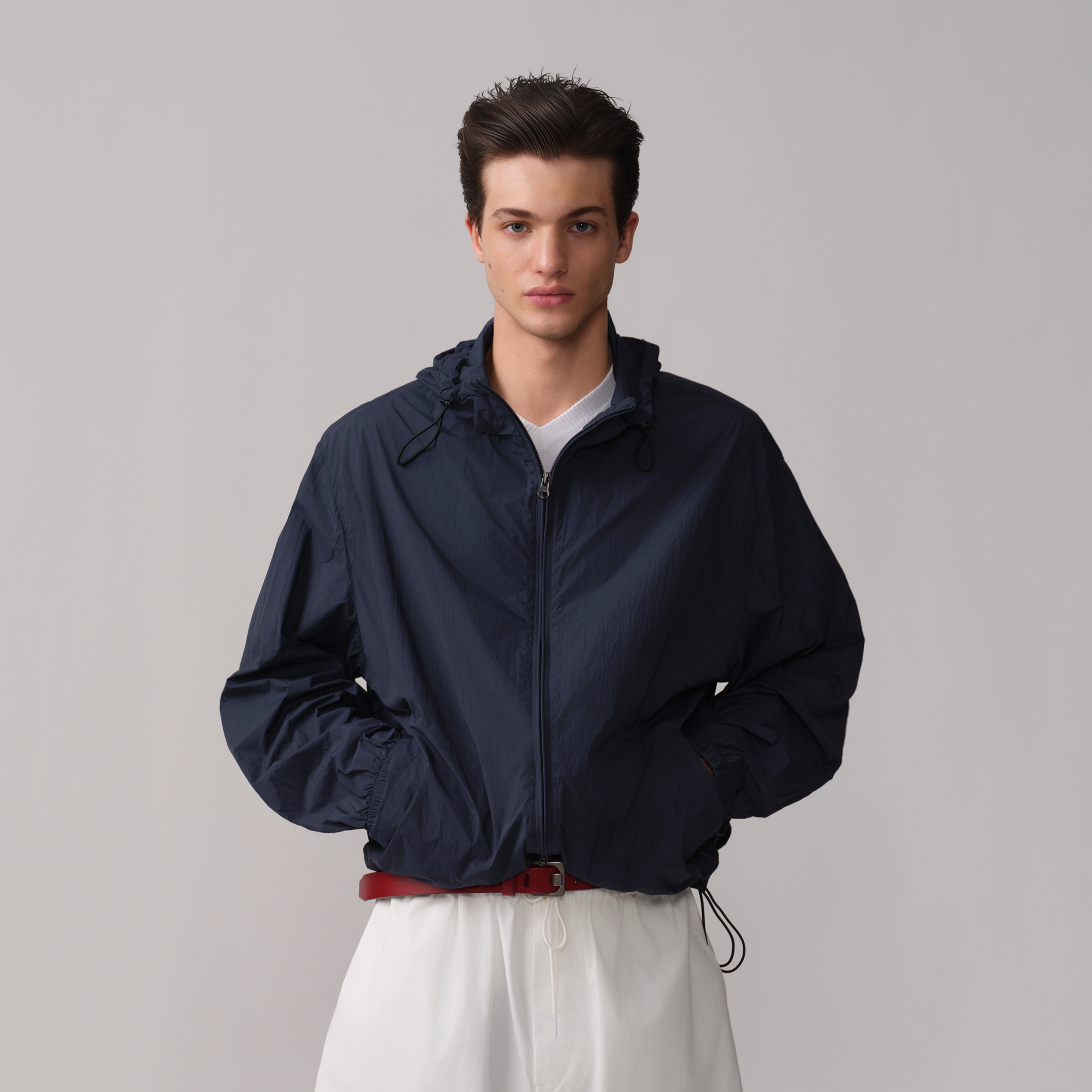 OPICLOTH Hooded Nylon Windbreaker Jacket, premium urban and streetwear designers apparel on PROJECTISR.com, OPICLOTH