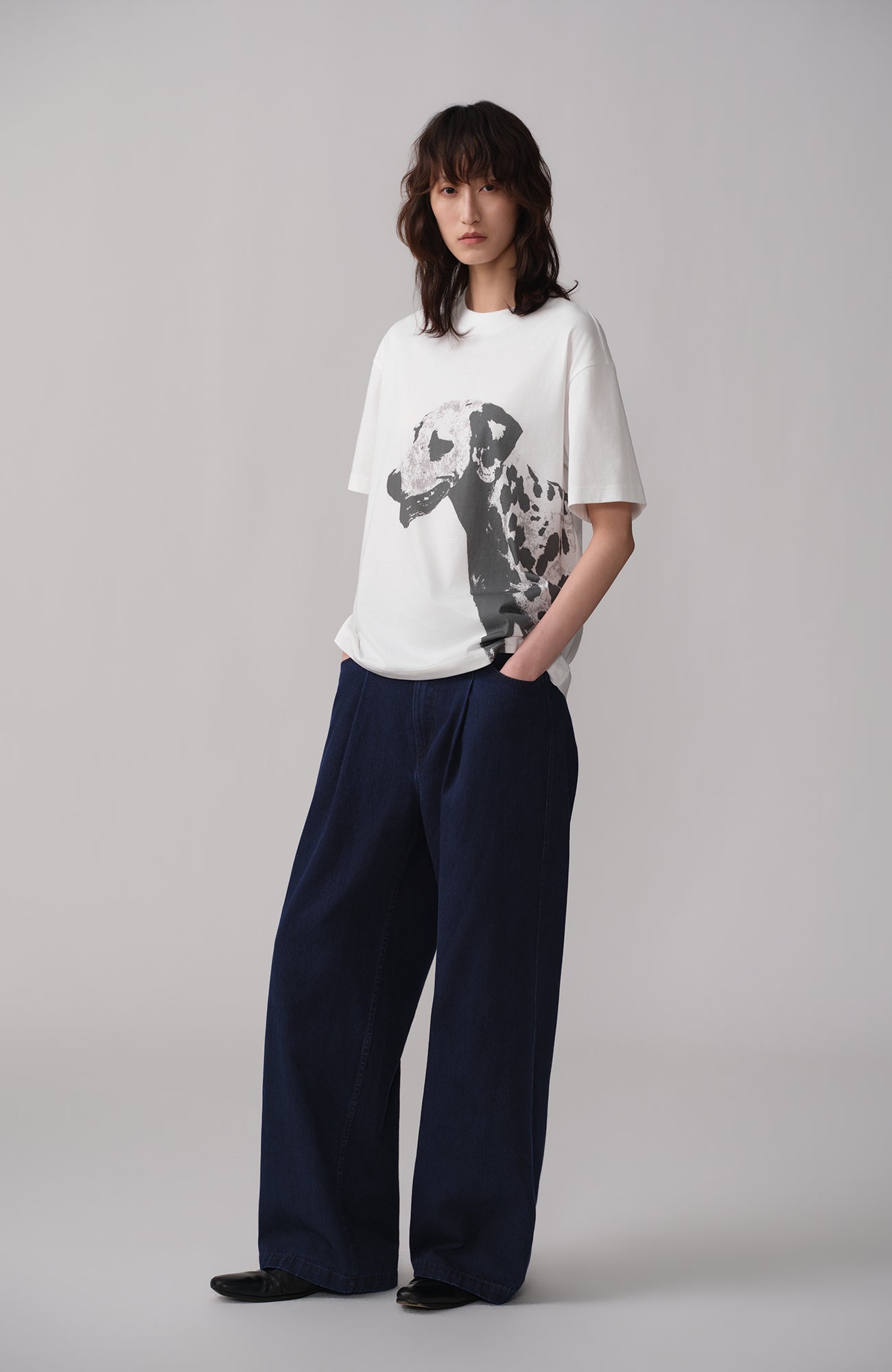 OPICLOTH Washed Indigo Pleated Jeans