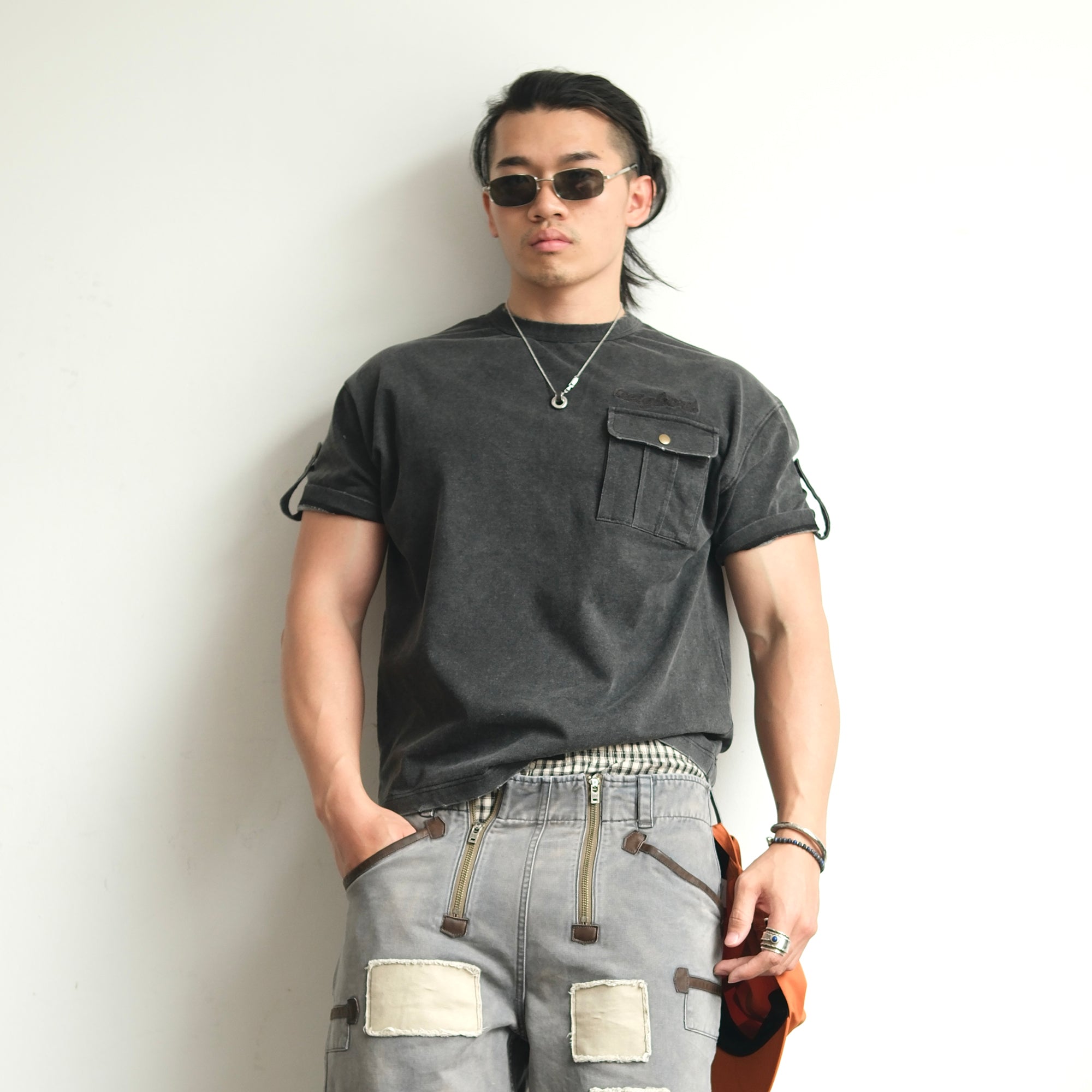 NEIGBORL Retro Washed Embroidered Pocket Tee, premium urban and streetwear designers apparel on PROJECTISR.com, NEIGBORL