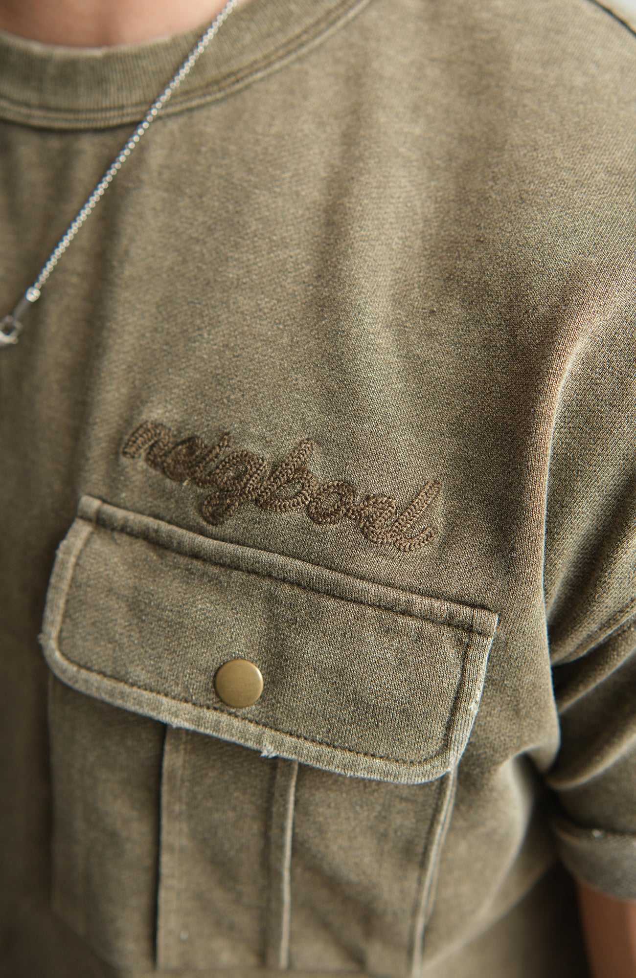 NEIGBORL Retro Washed Embroidered Pocket Tee, premium urban and streetwear designers apparel on PROJECTISR.com, NEIGBORL