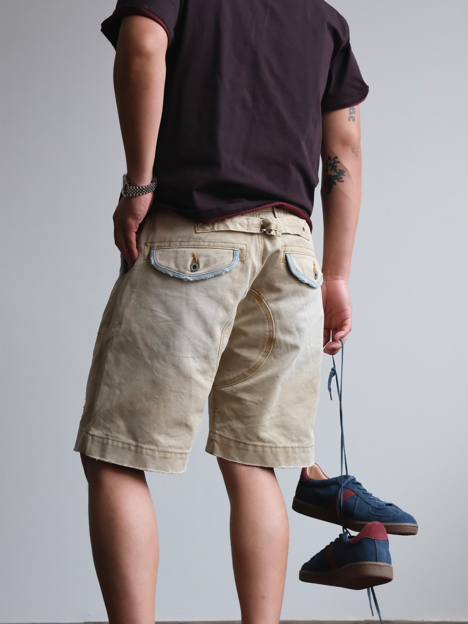 NEIGBORL Retro Washed Spliced Shorts