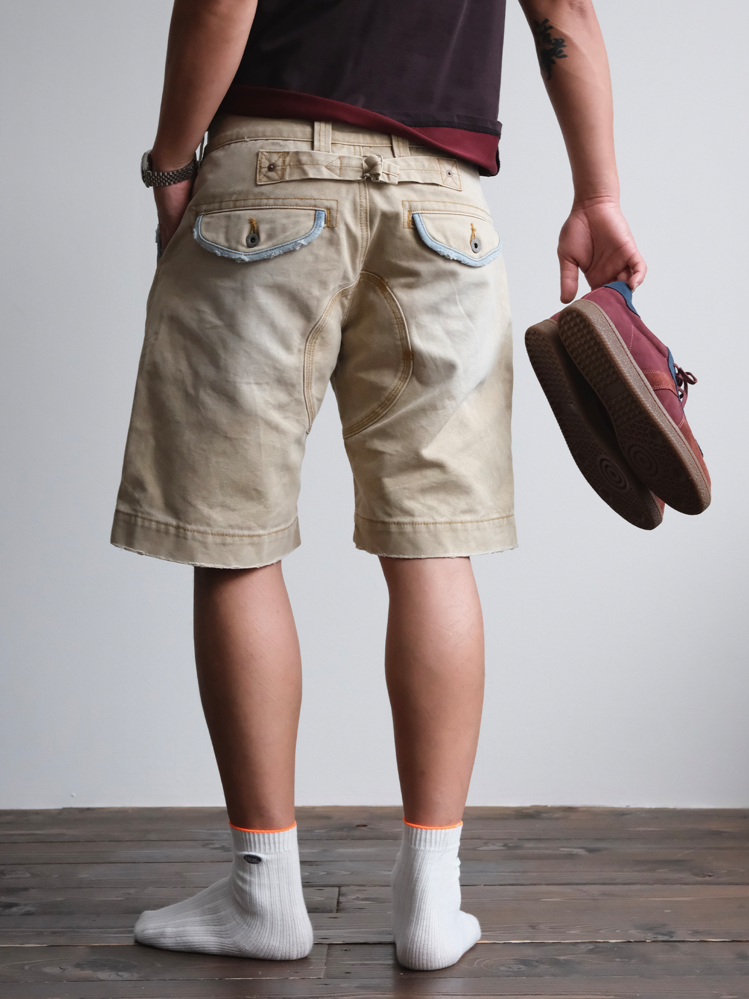 NEIGBORL Retro Washed Spliced Shorts