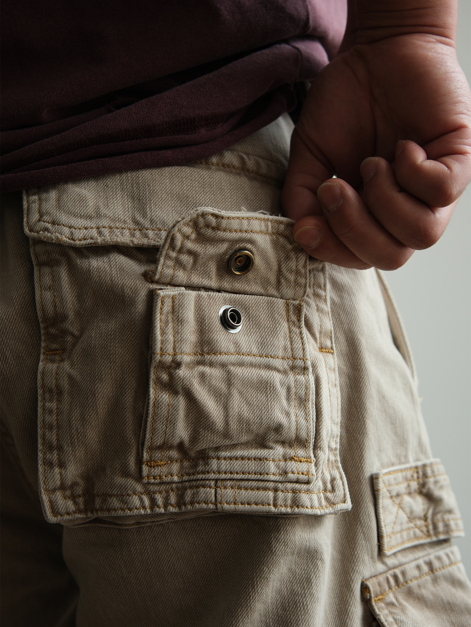 NEIGBORL Washed Distressed Multi-Pocket Cargo Shorts