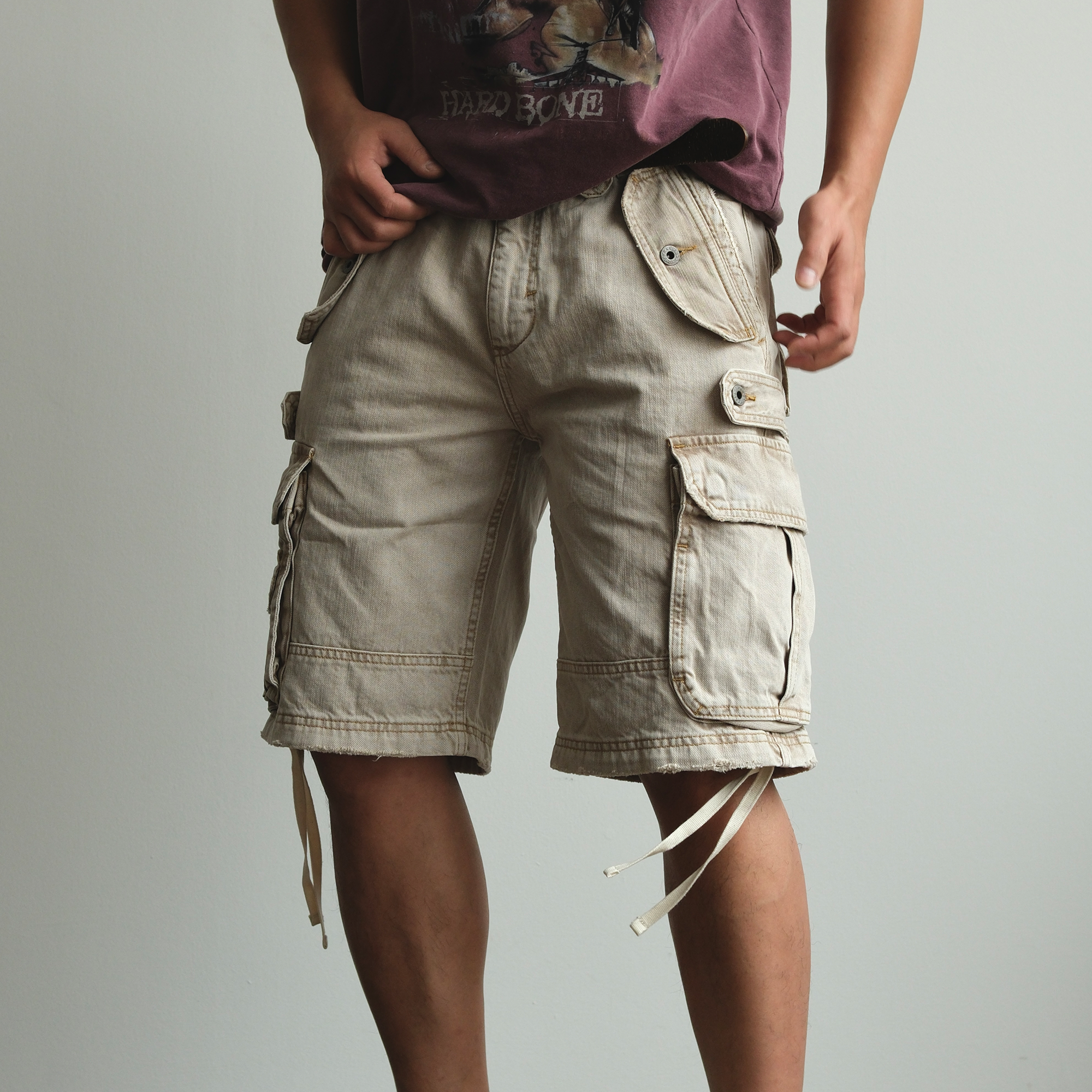 NEIGBORL Washed Distressed Multi-Pocket Cargo Shorts