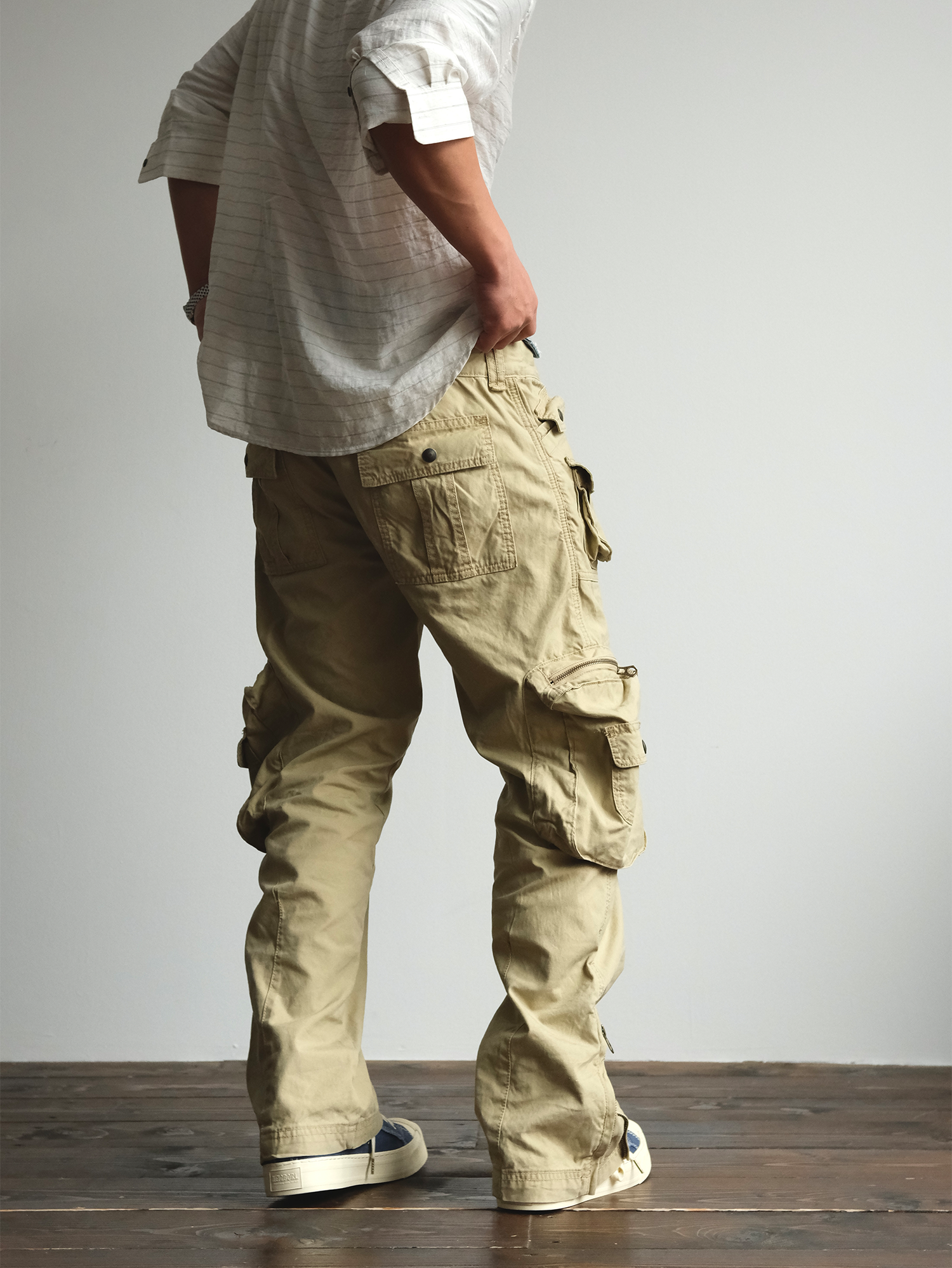 NEIGBORL Retro Spliced Multi-Pocket Cargo Pants