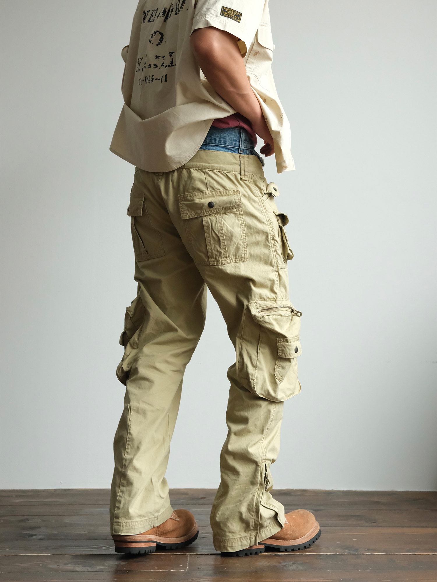 NEIGBORL Retro Spliced Multi-Pocket Cargo Pants