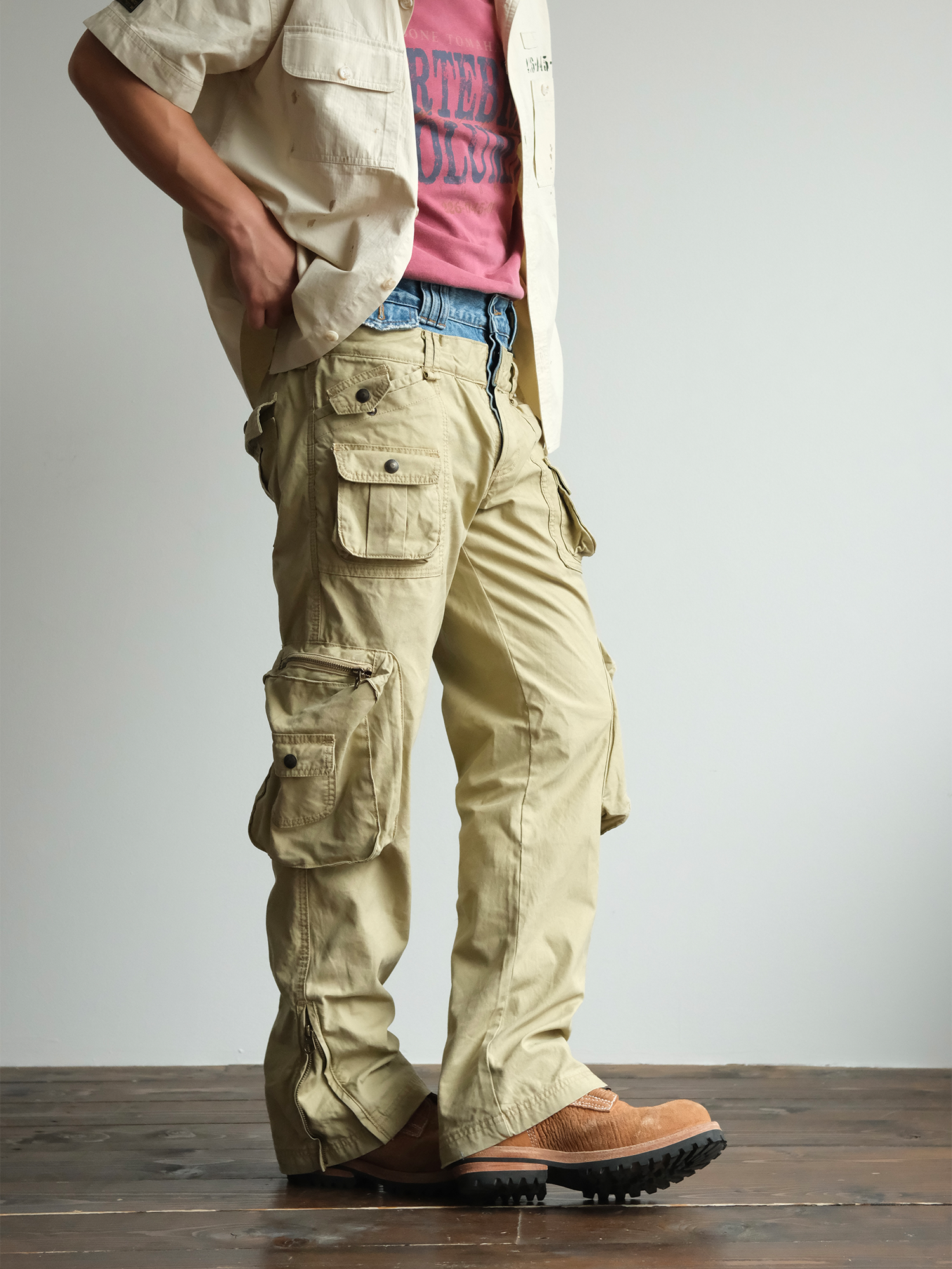 NEIGBORL Retro Spliced Multi-Pocket Cargo Pants