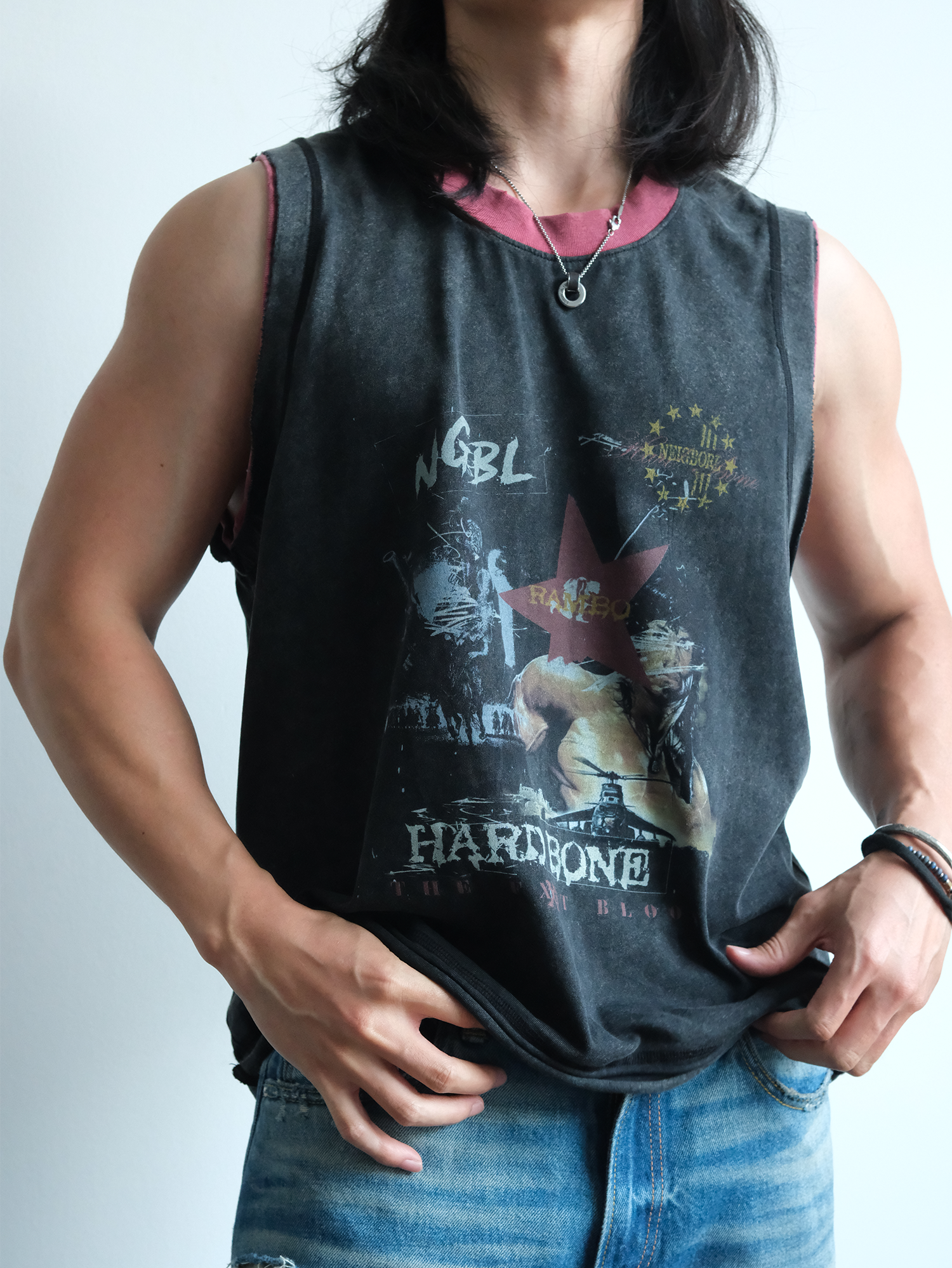 NEIGBORL Retro Washed Graphic Tank Top