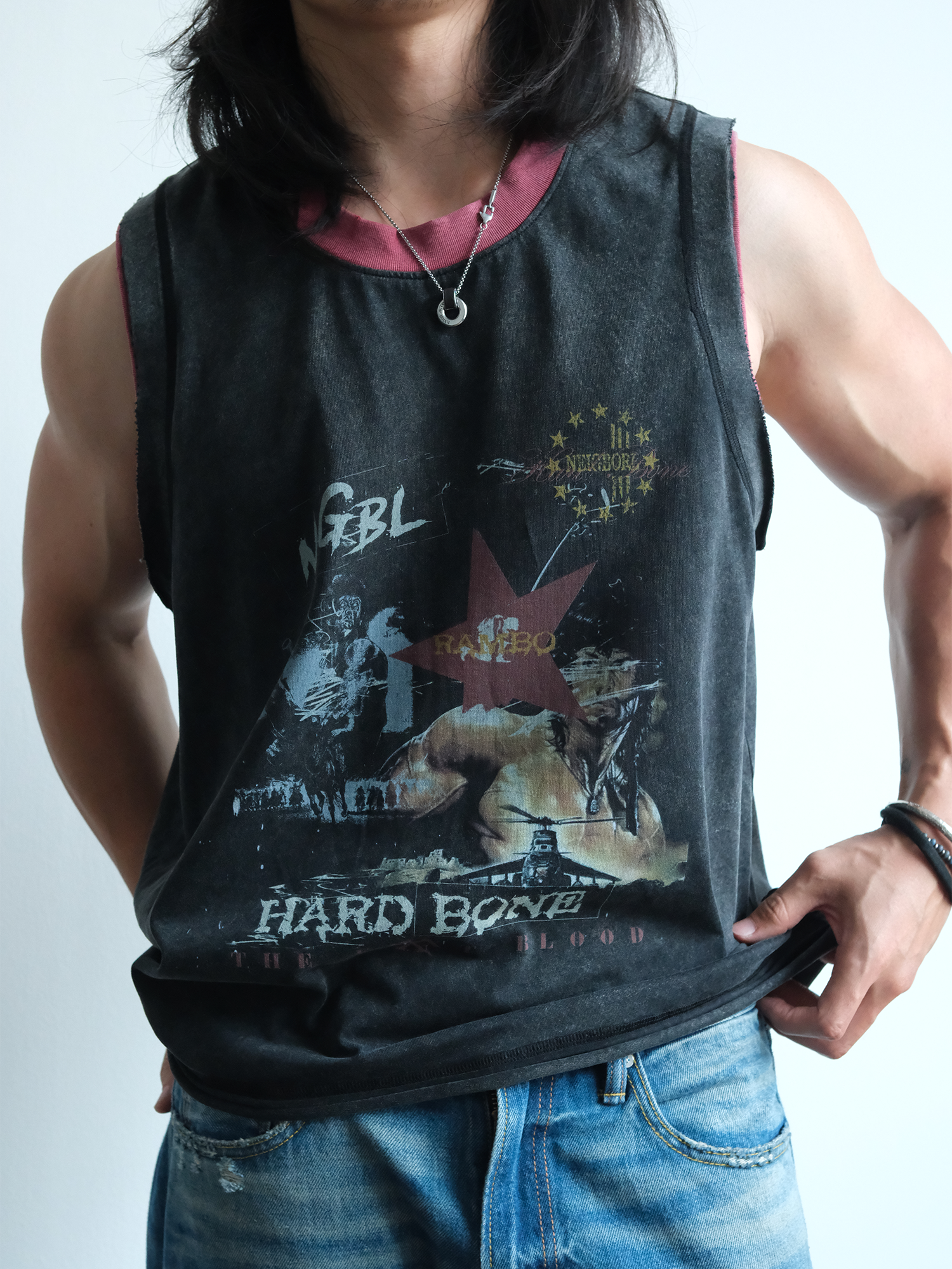 NEIGBORL Retro Washed Graphic Tank Top