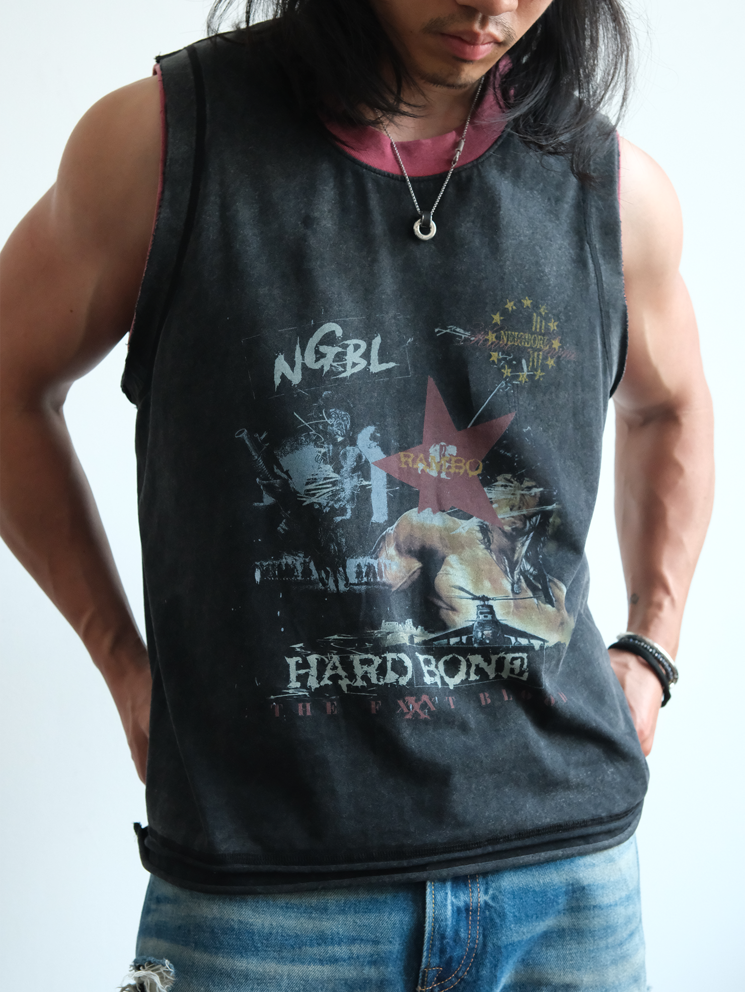 NEIGBORL Retro Washed Graphic Tank Top