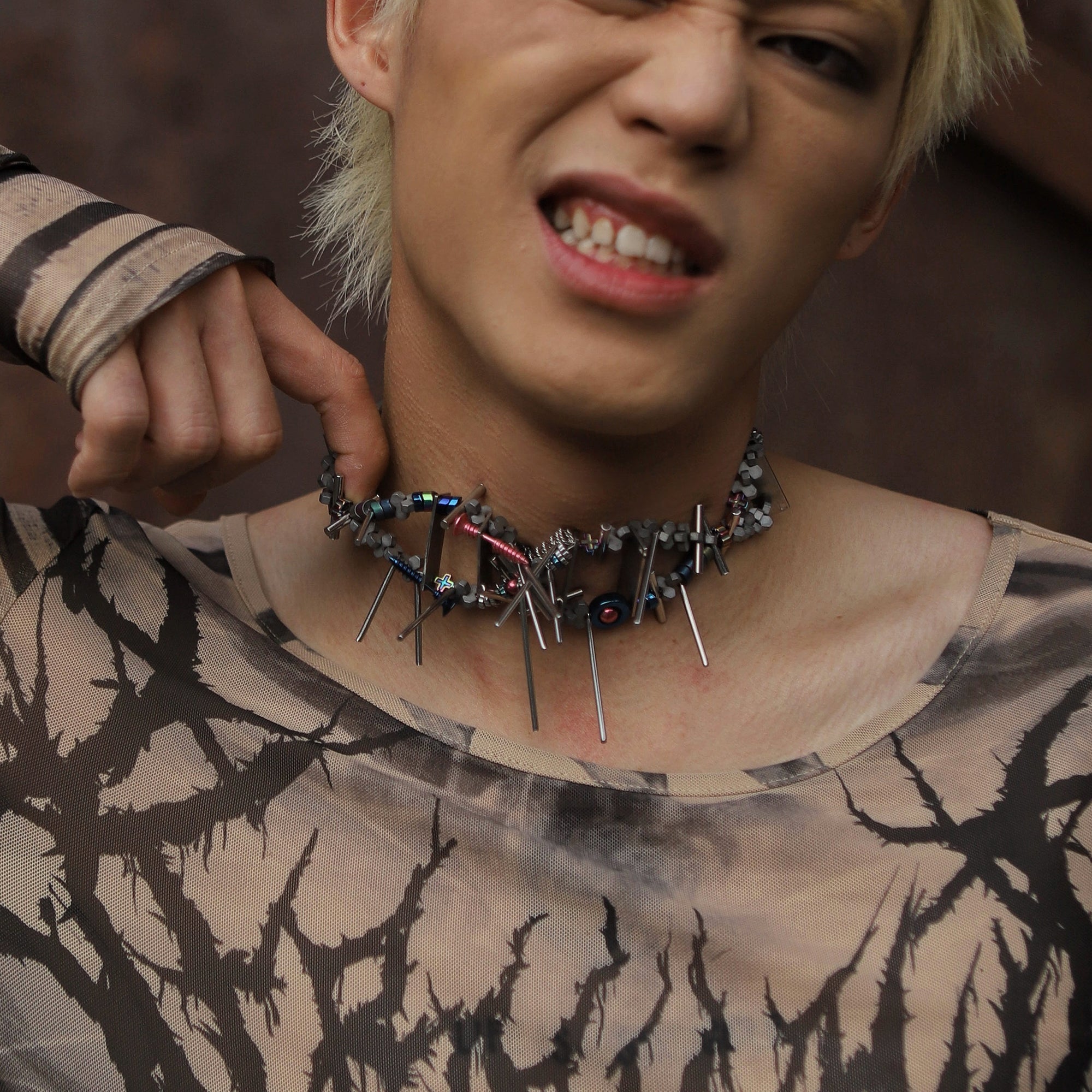 NUNKNOTX Industrial Fragment Necklace