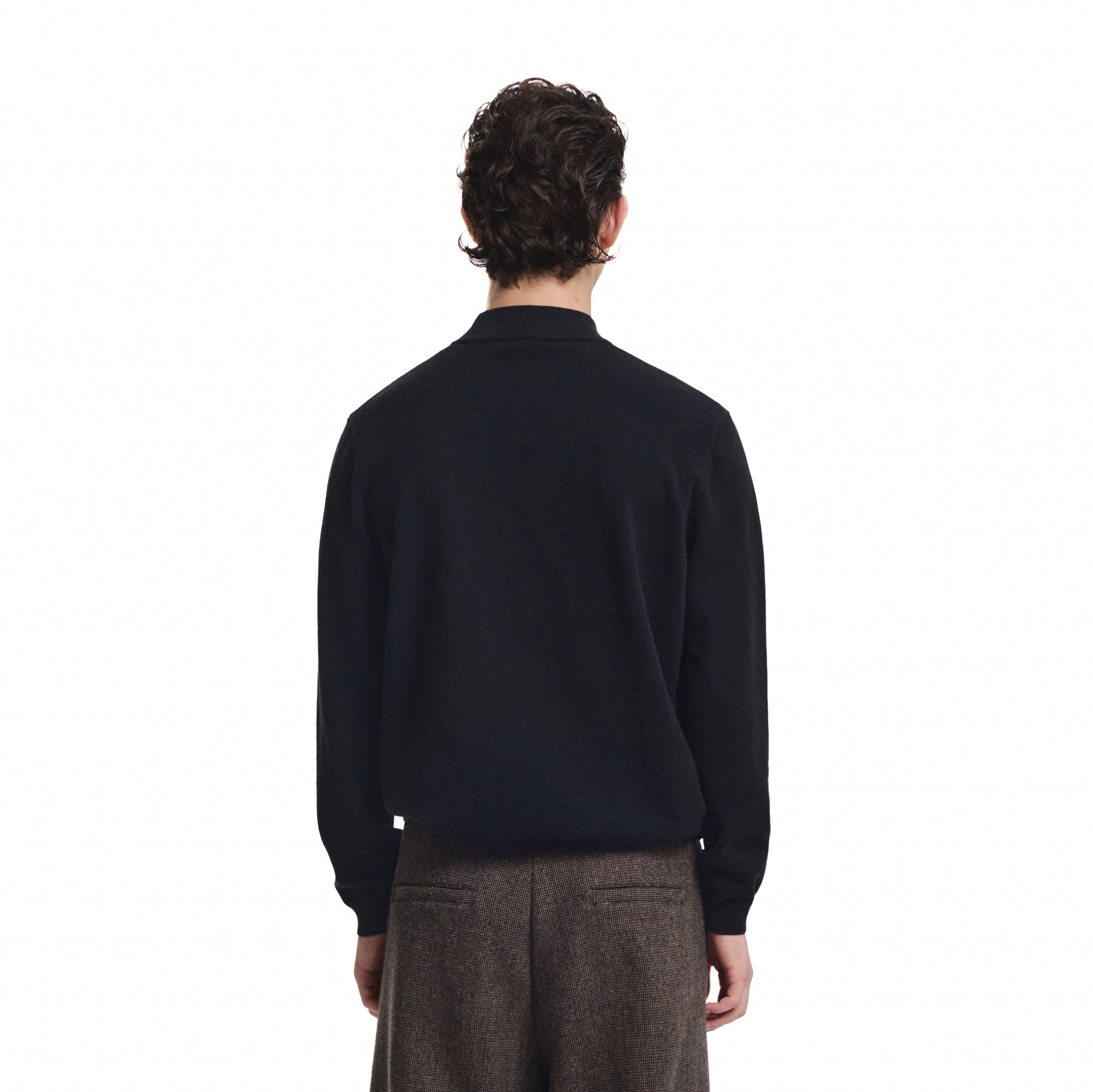 KREATE Curved Jacquard Half-Turtleneck Sweater