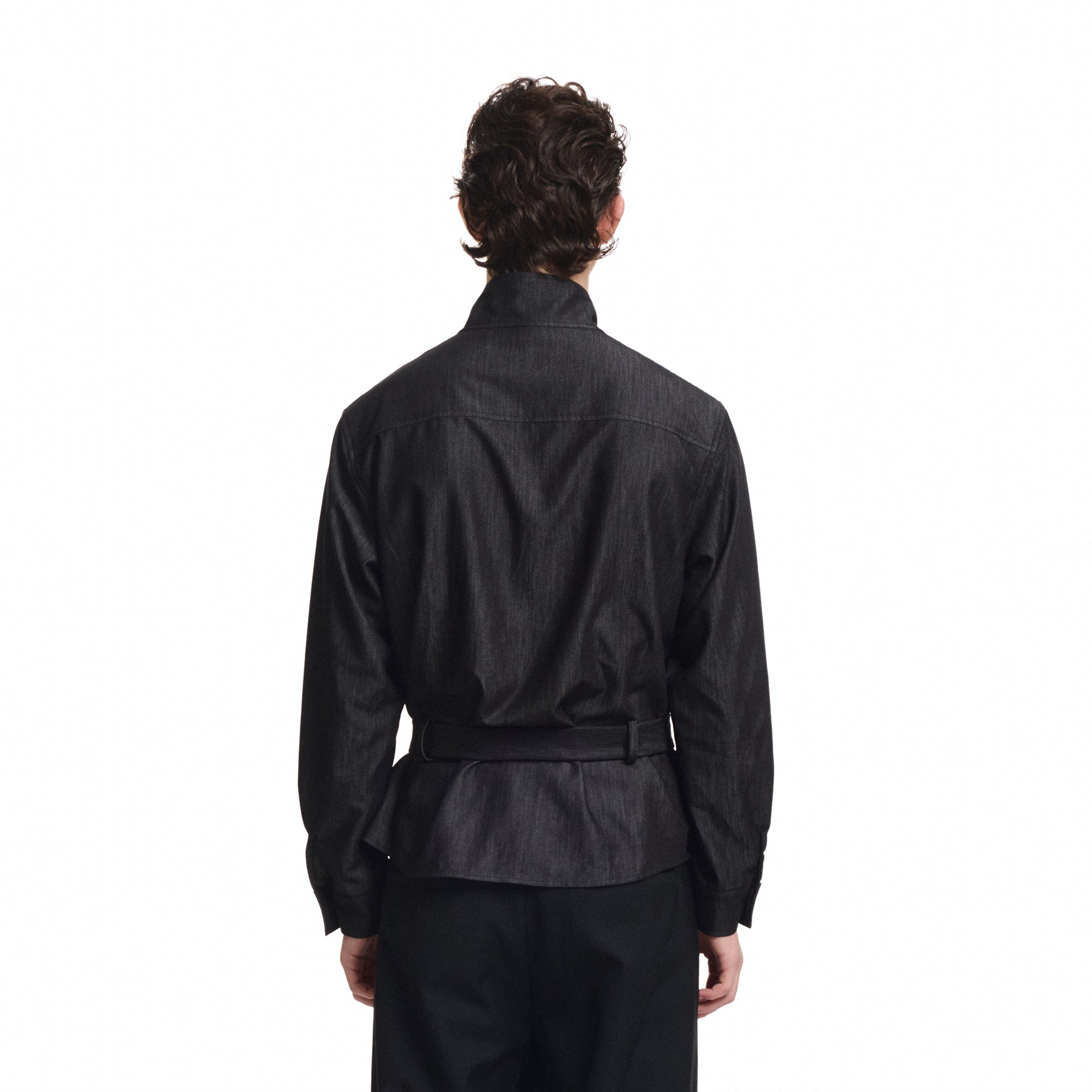 KREATE Stand Collar Wrap Tie Shirt