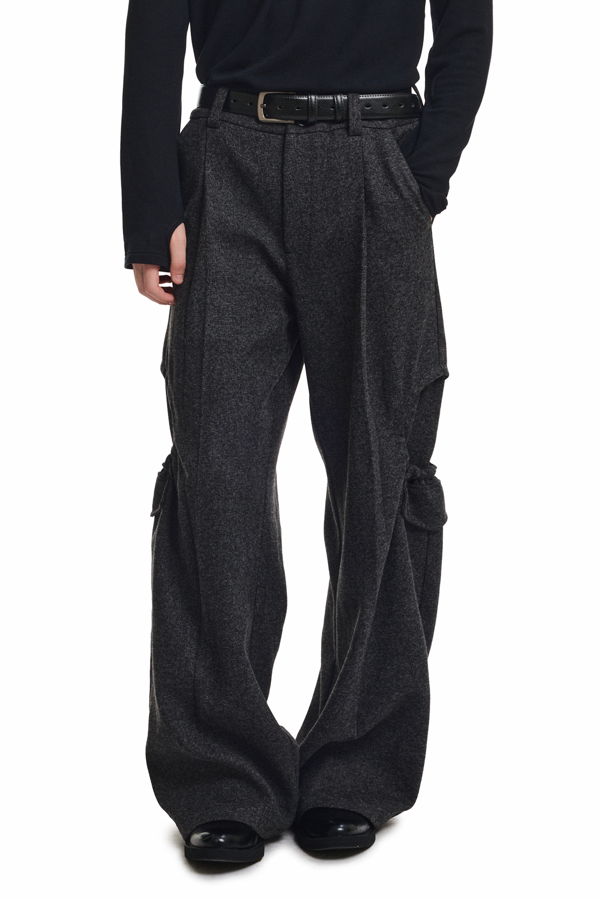 KREATE Drawstring Wool-Blend Wide-Leg Trousers