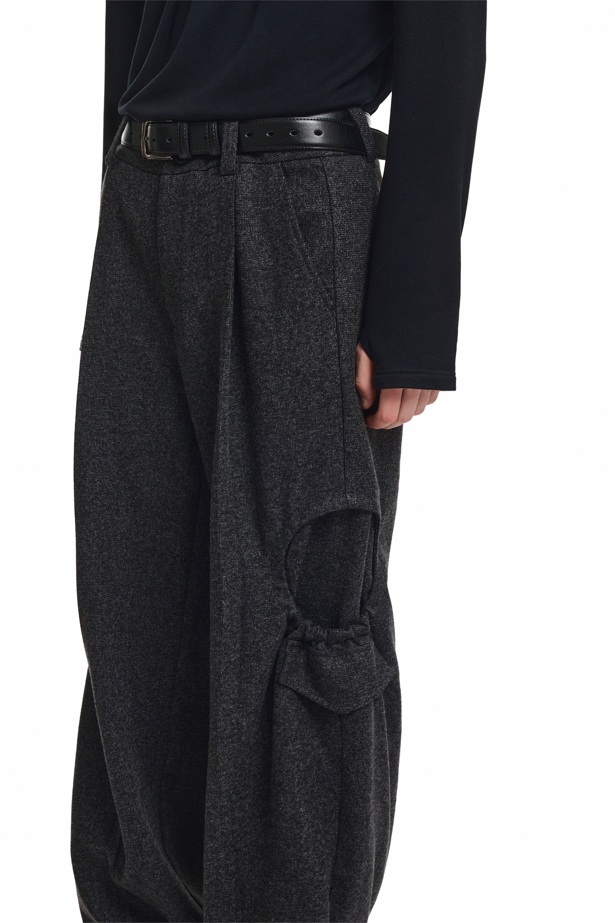 KREATE Drawstring Wool-Blend Wide-Leg Trousers