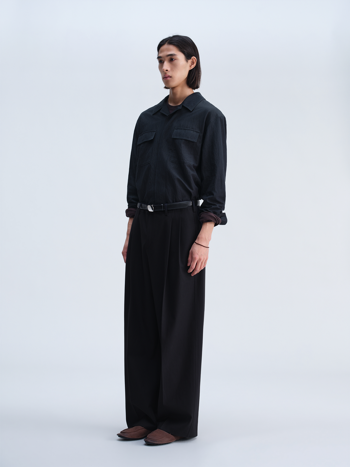 OPICLOTH Retro Double-Pleat Wide-Leg Trousers