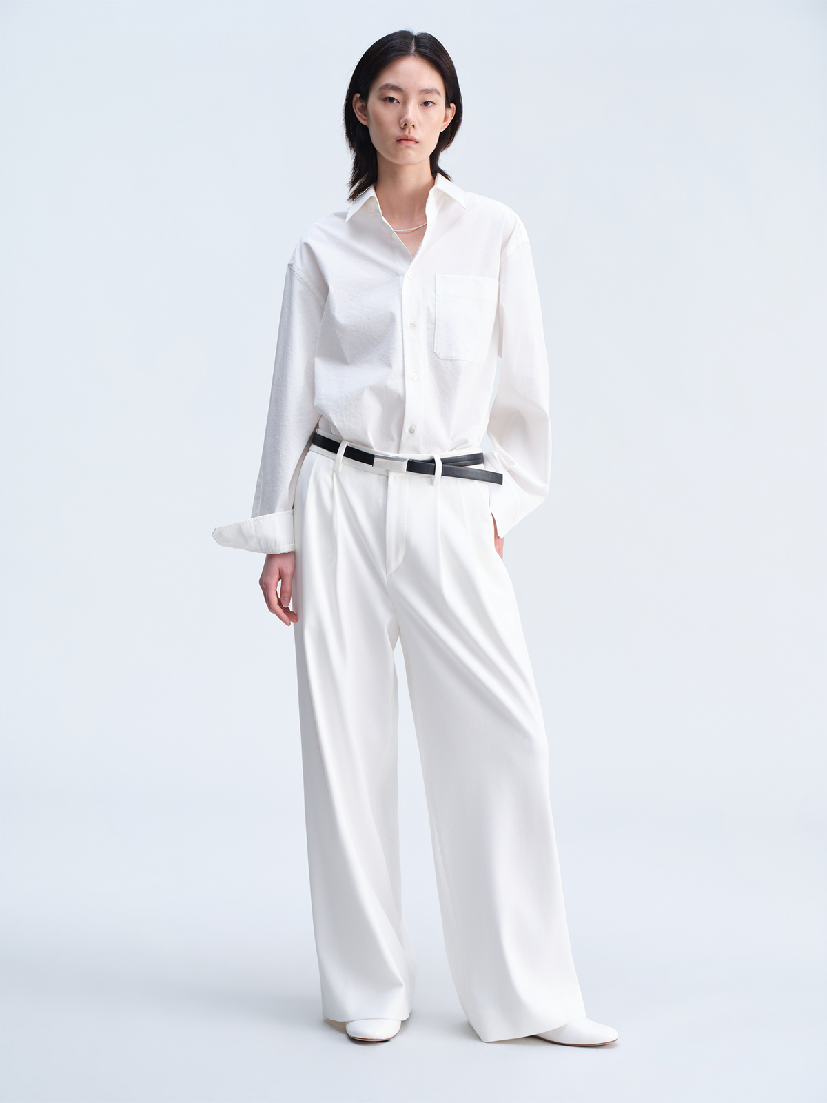 OPICLOTH Classic Pleated Wide-Leg Trousers