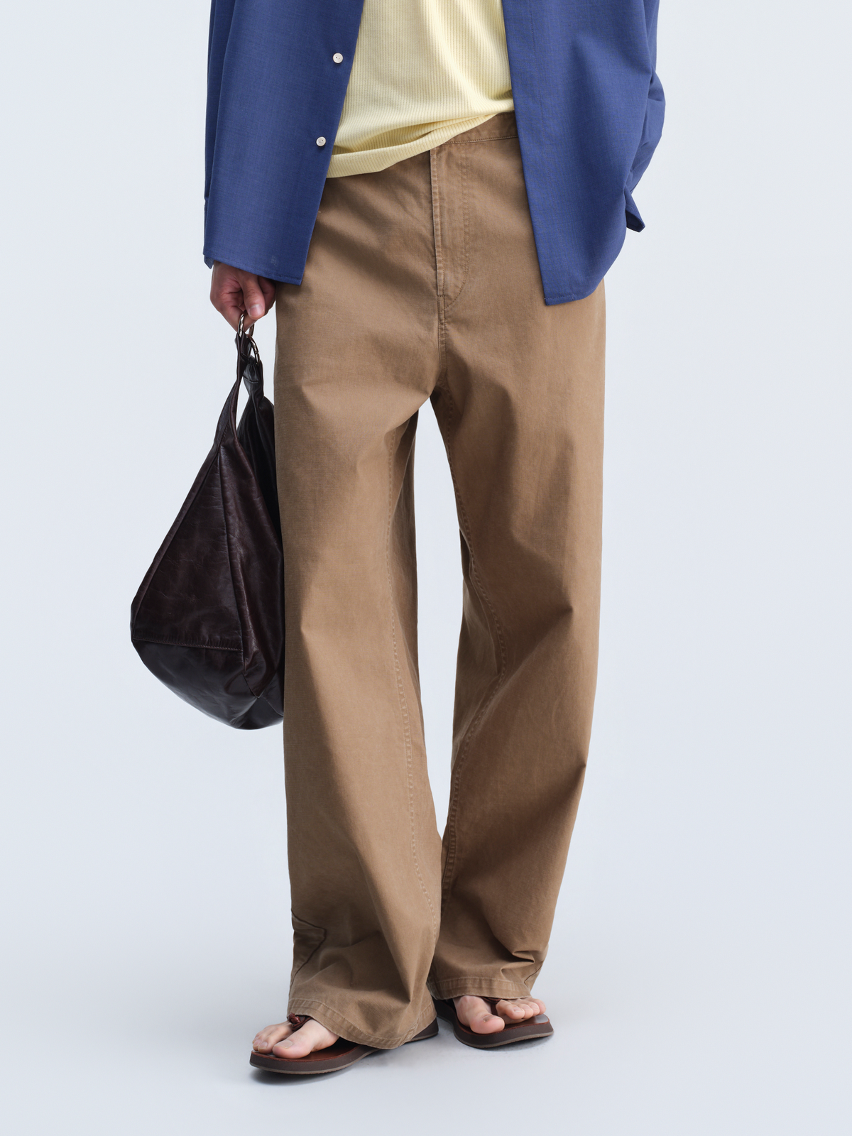 OPICLOTH Stone-Washed Relaxed Straight-Leg Cargo Pants