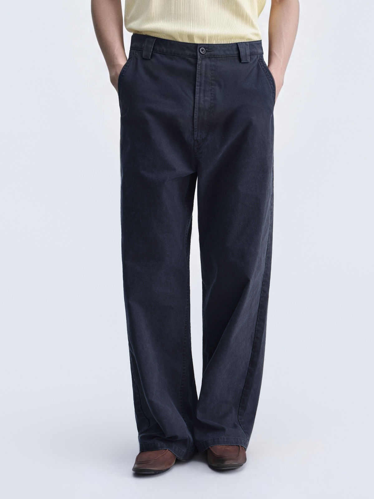 OPICLOTH Stone-Washed Relaxed Straight-Leg Cargo Pants