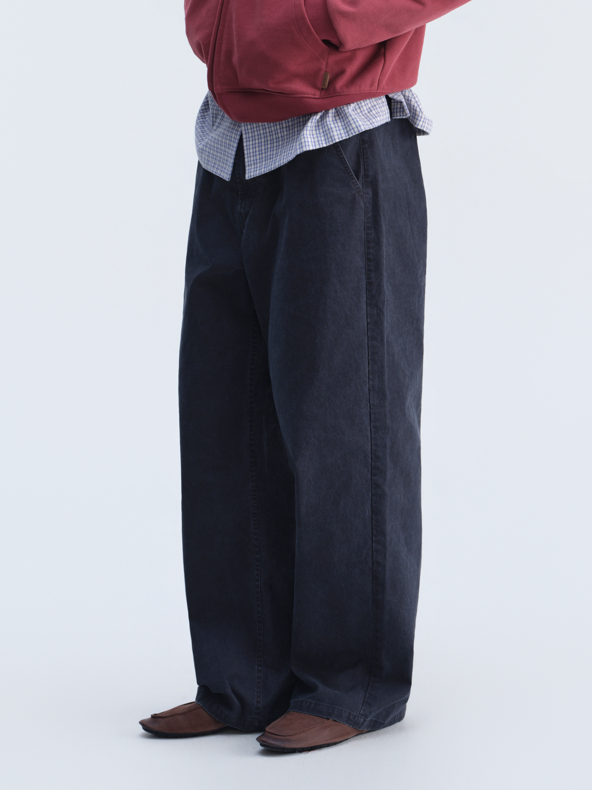 OPICLOTH Stone-Washed Relaxed Straight-Leg Cargo Pants