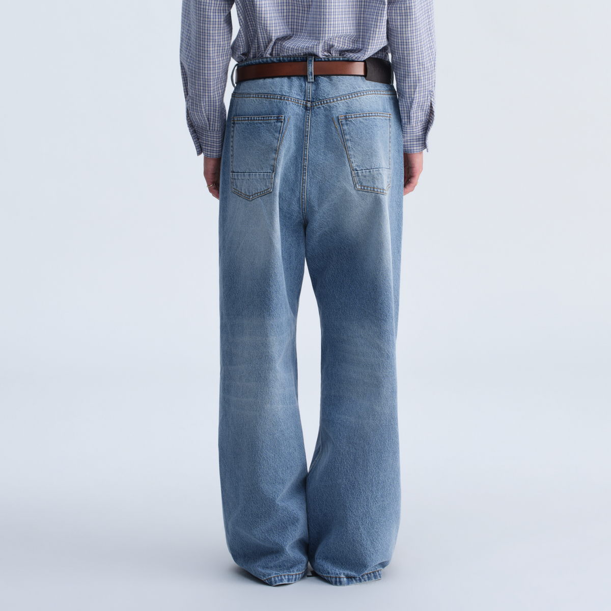 OPICLOTH Retro Washed Wide-Leg Jeans