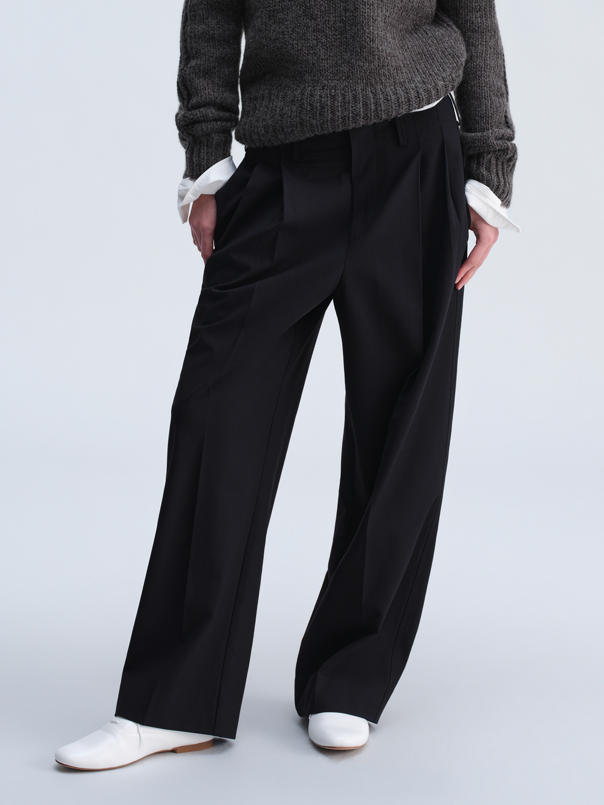 OPICLOTH Retro Double-Pleat Wide-Leg Trousers