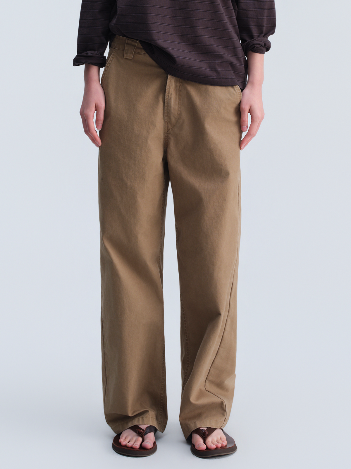 OPICLOTH Stone-Washed Relaxed Straight-Leg Cargo Pants