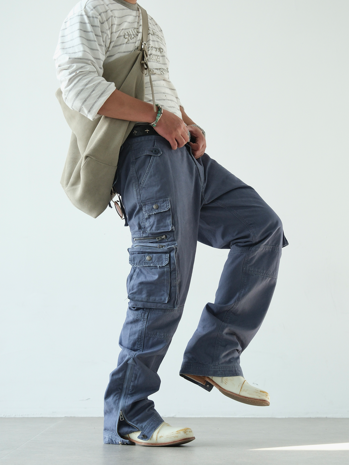 NEIGBORL Distressed Washed Utility Pants