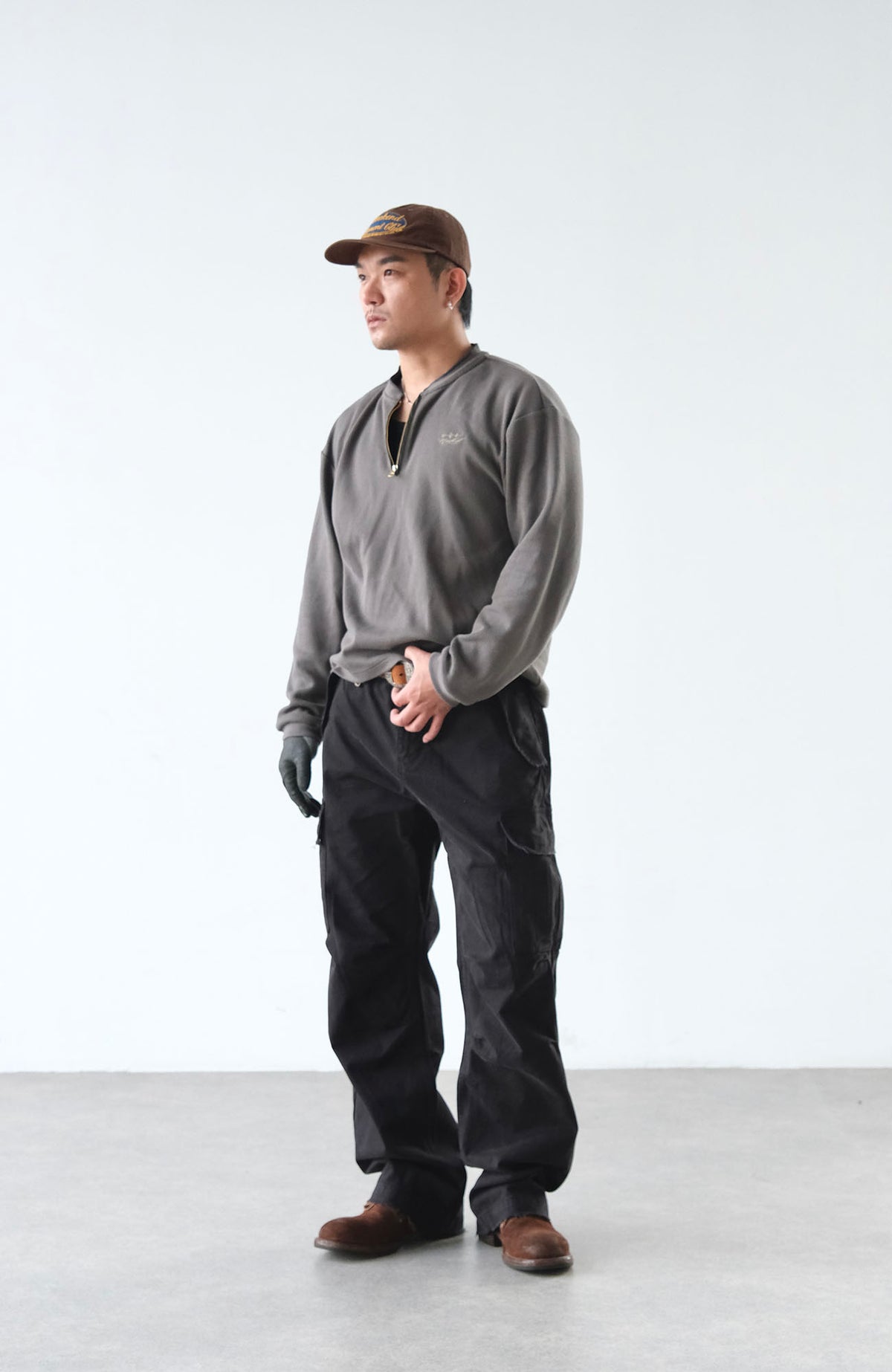 NEIGBORL Retro Washed Multi-Pocket Wide-Leg Cargo Pants